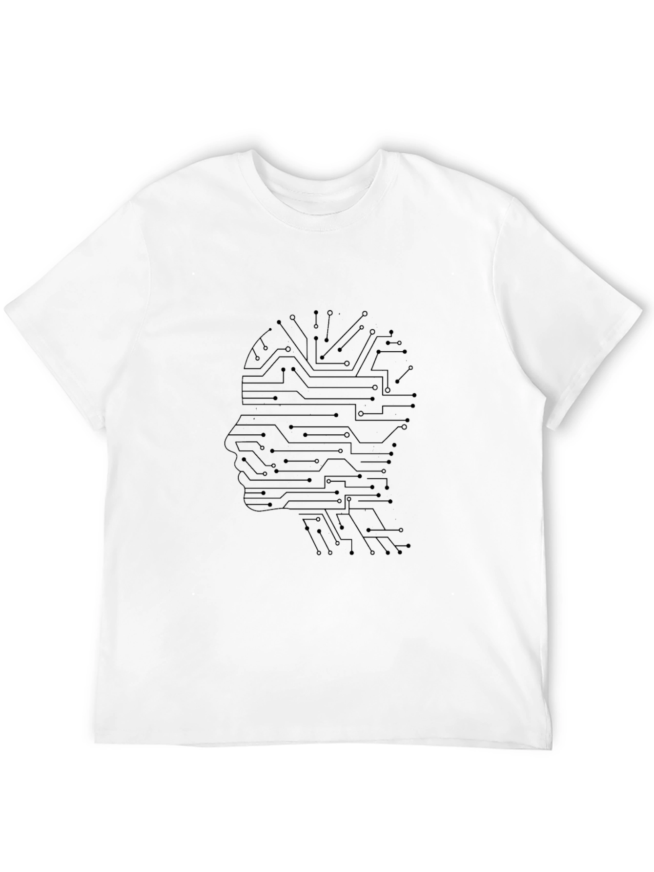 AI Circuit Head Graphic T-Shirt - Black