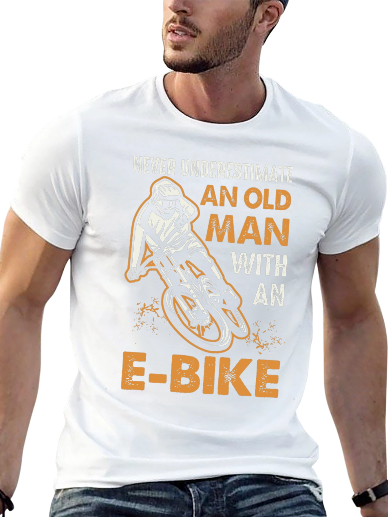 Never Underestimate Old Man E-Bike Graphic Tee