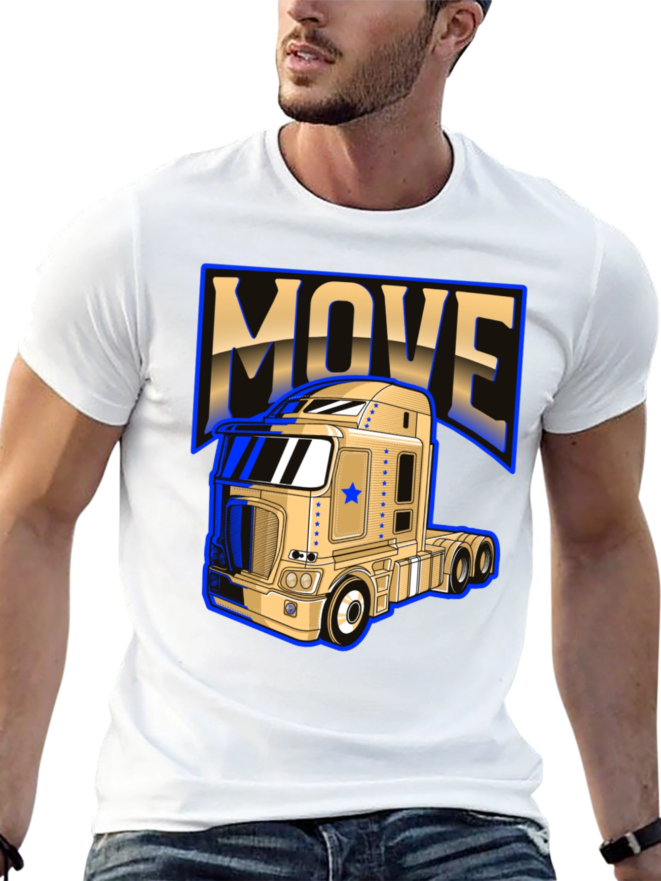 Move Trucker T-Shirt - Bold Graphic Design