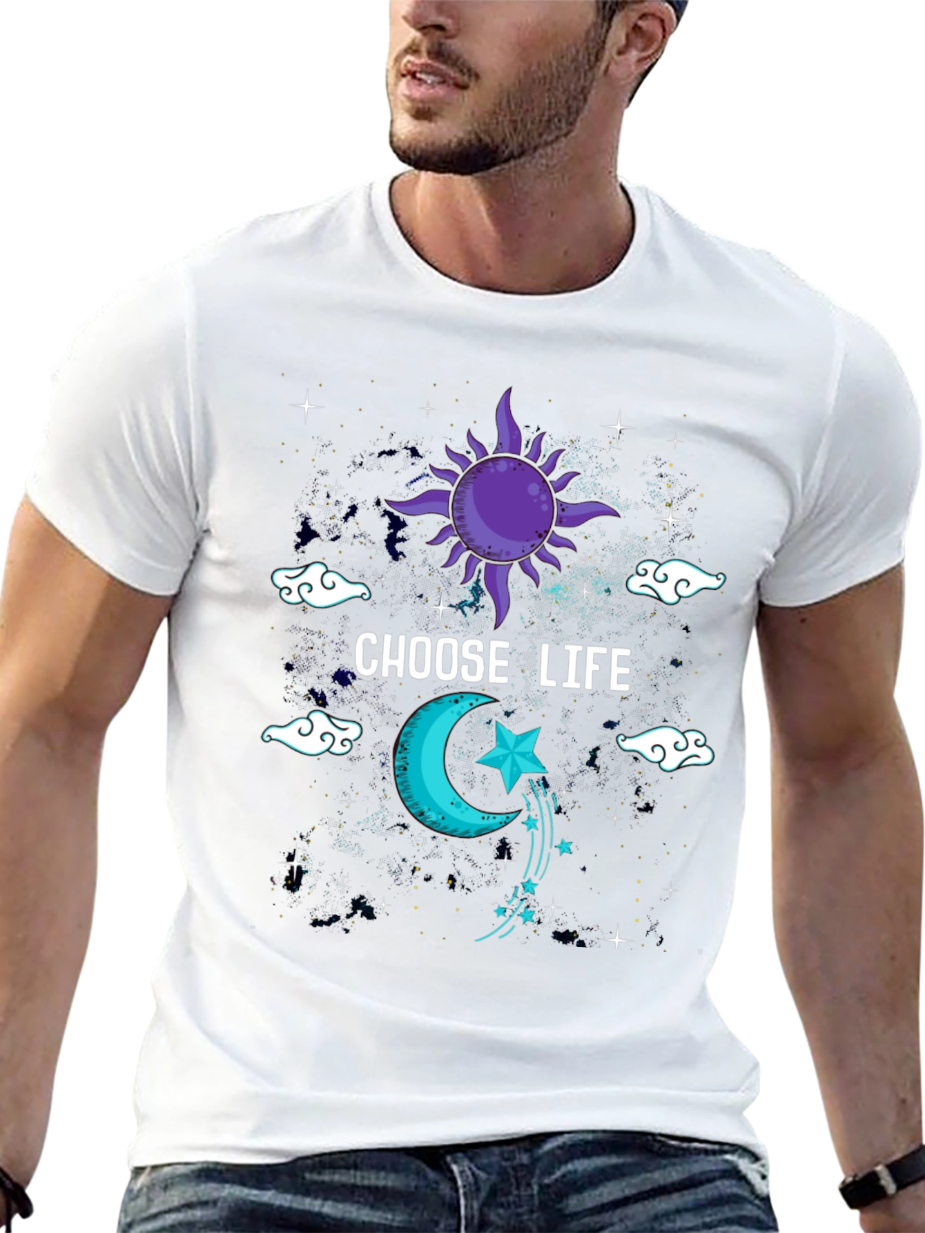 Choose Life Graphic T-Shirt - Celestial Design