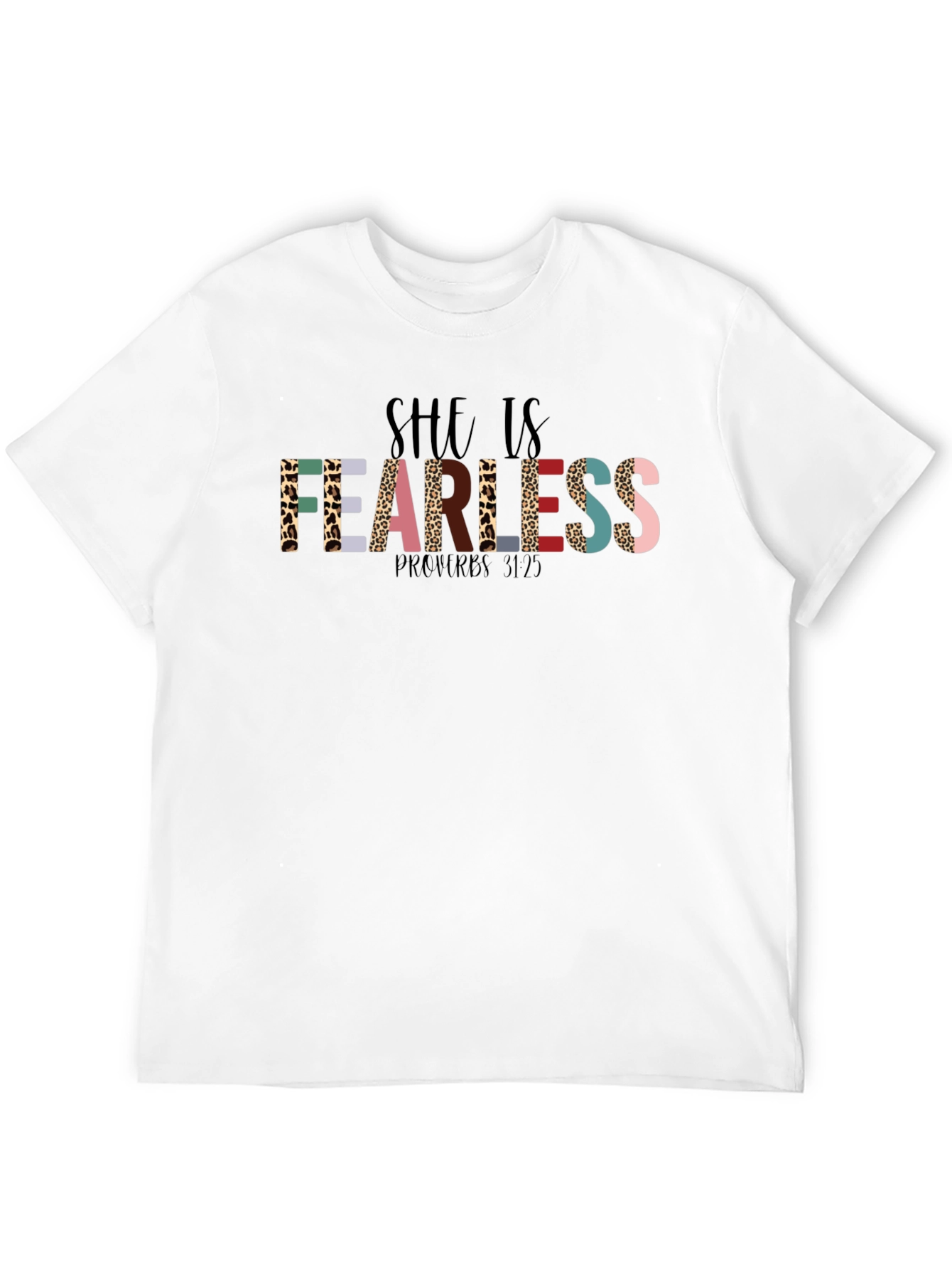 She Is Fearless T-Shirt - Proverbs 31:25 - Black