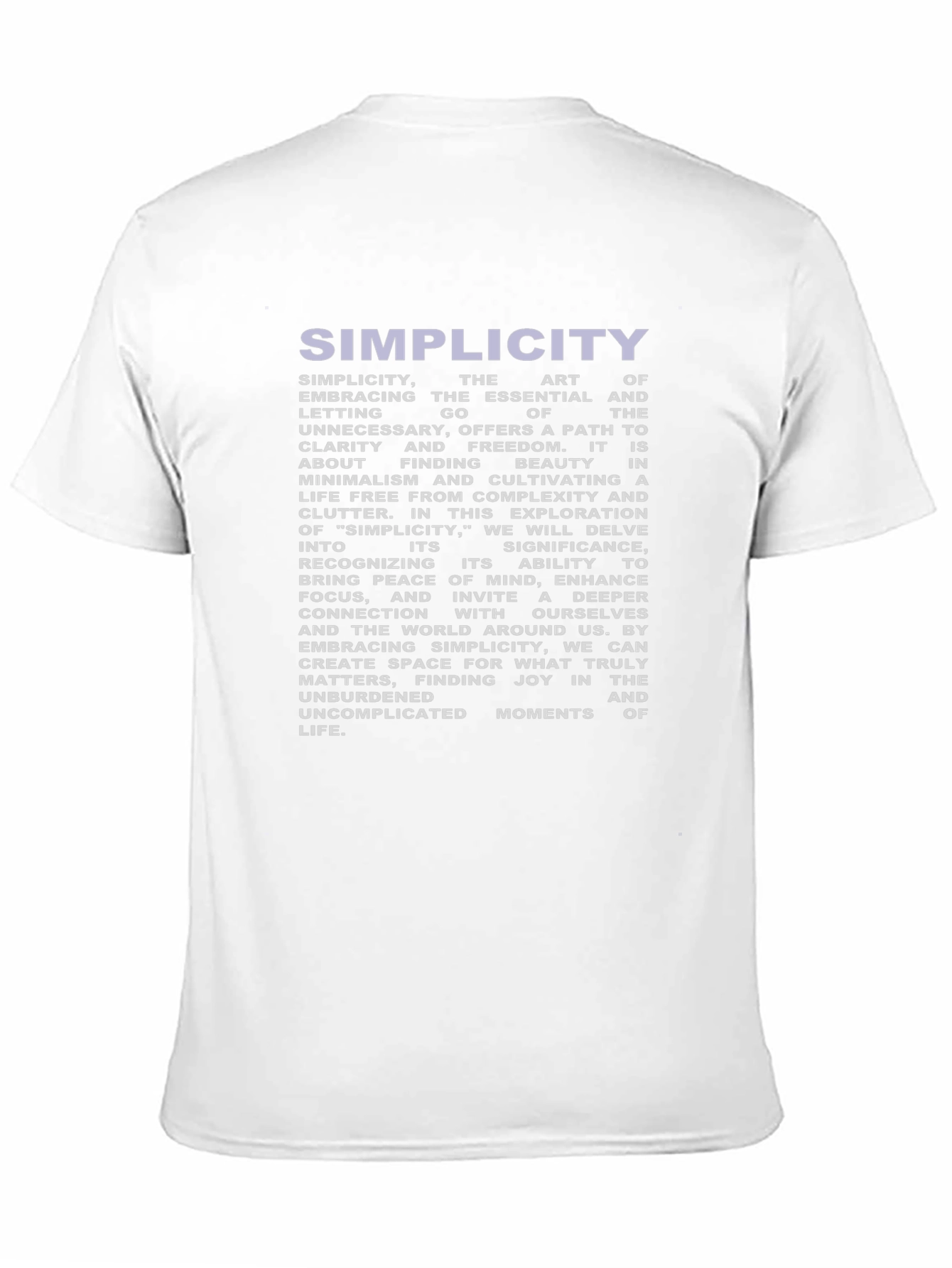 Simplicity Art T-Shirt Minimalist Philosophy Tee