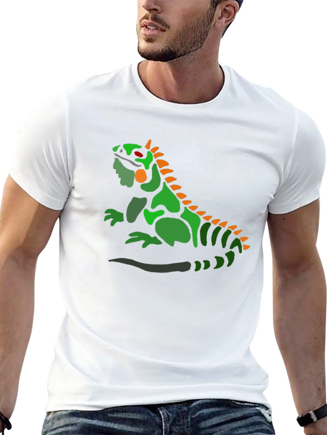 Iguana Graphic Print T-Shirt - Reptile Lover Tee