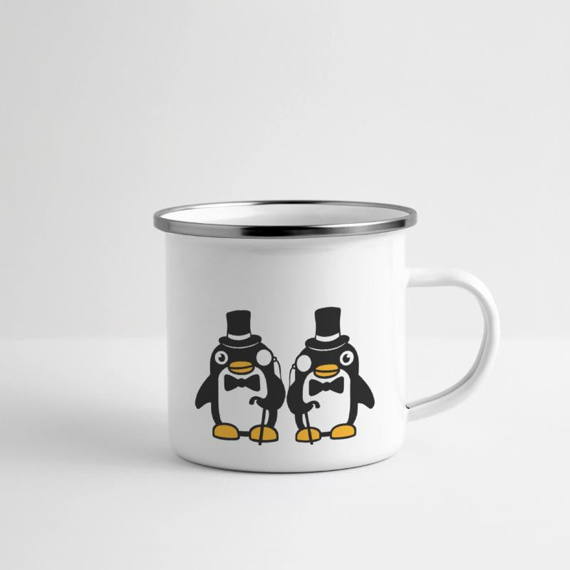 2 Penguin Gentlemen Sir Two Mr. Top Hat Monocle