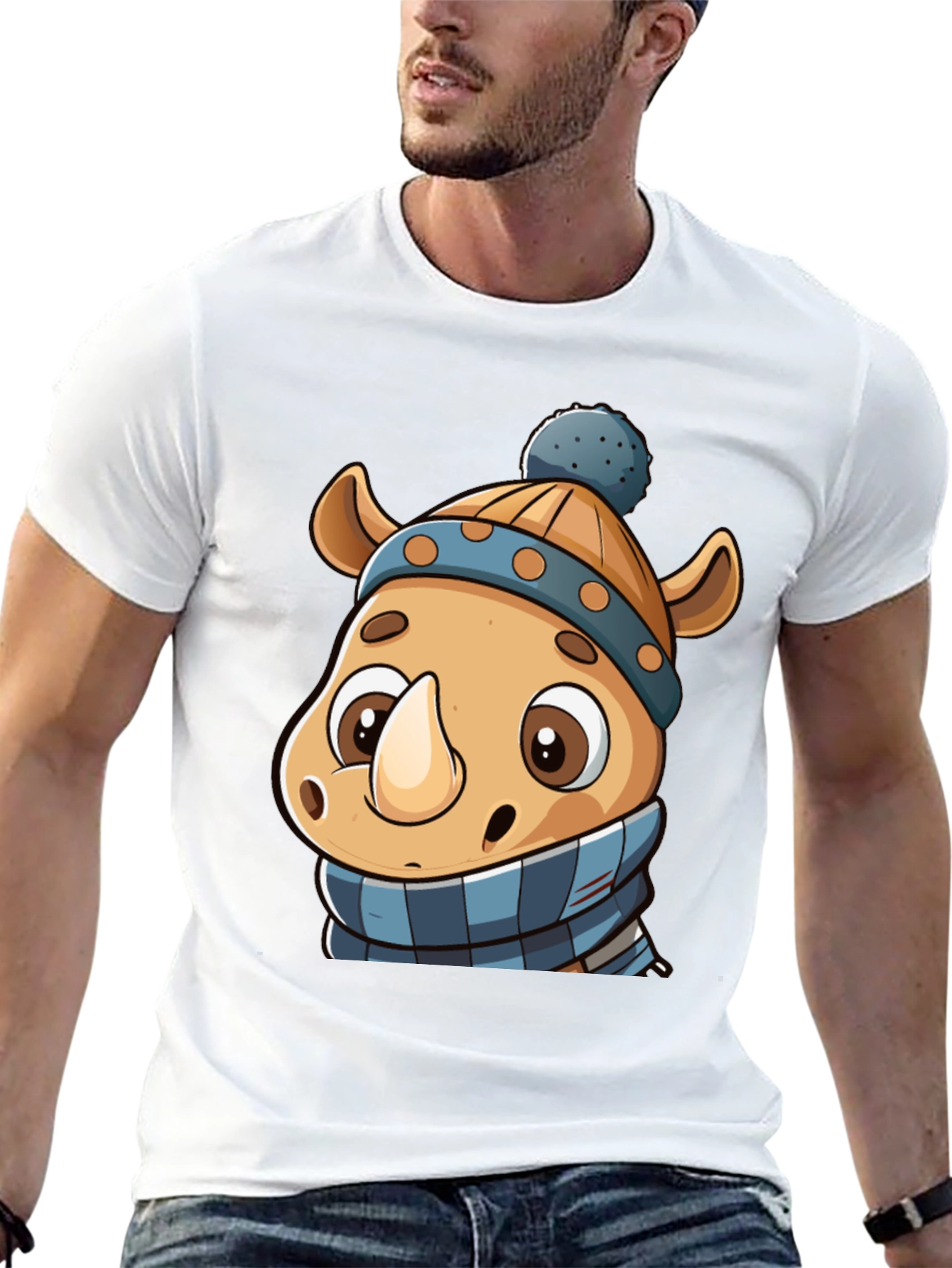 Cute Rhino Winter T-Shirt