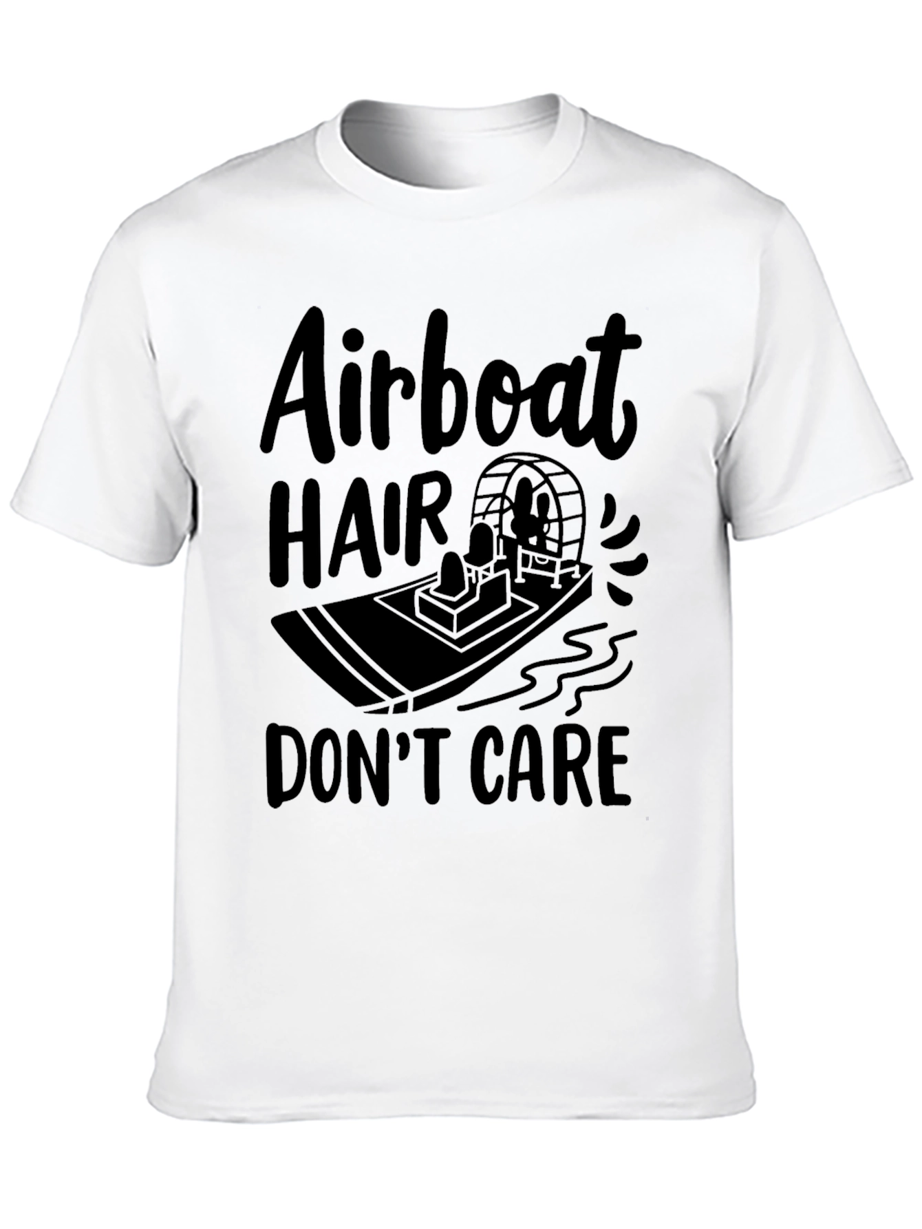 Airboat Hair Dont Care Black T-Shirt