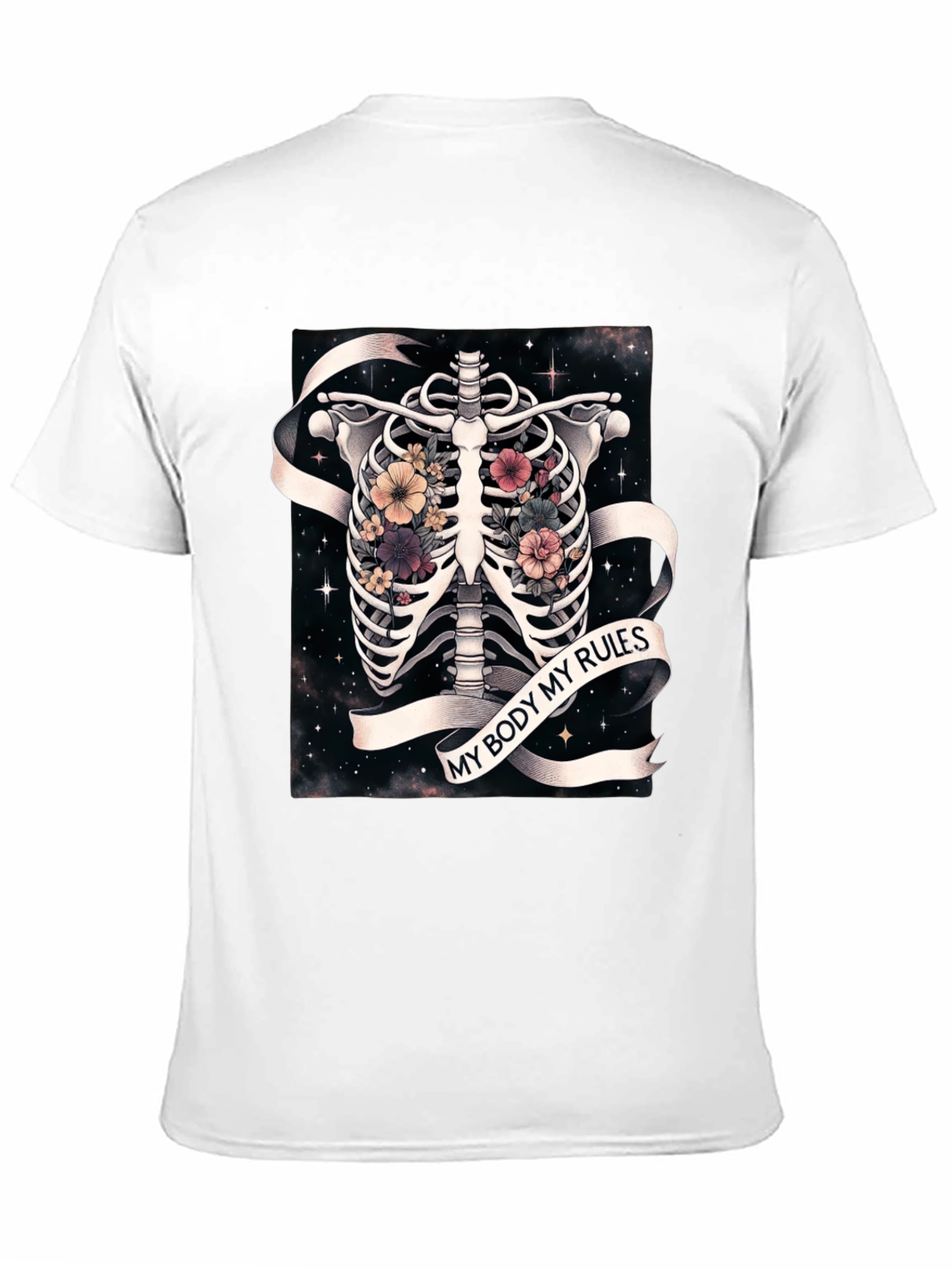 My Body My Rules Floral Skeleton T-Shirt