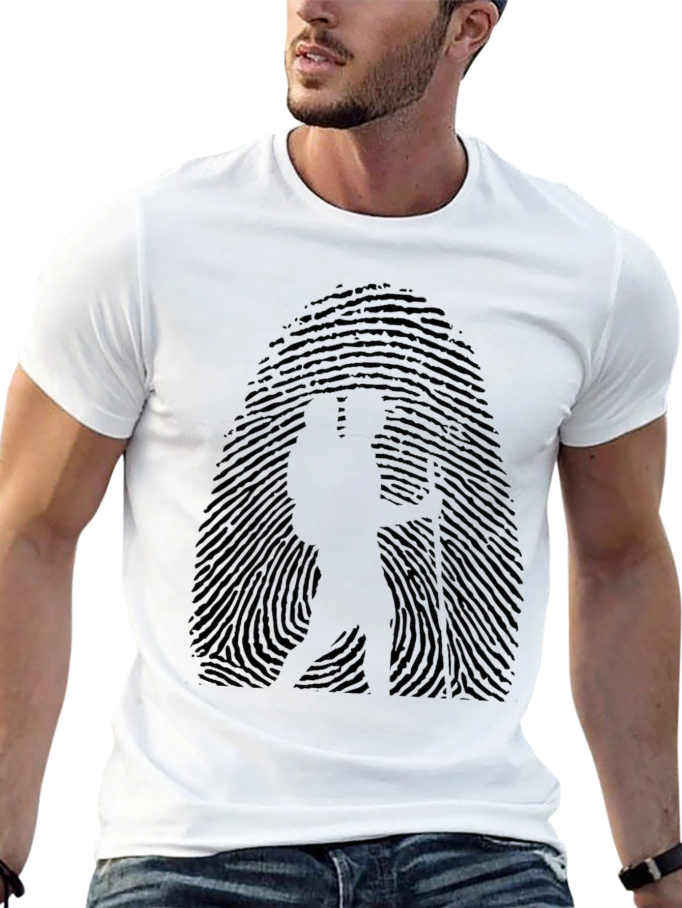 Hiker Fingerprint T-Shirt - Adventure Awaits