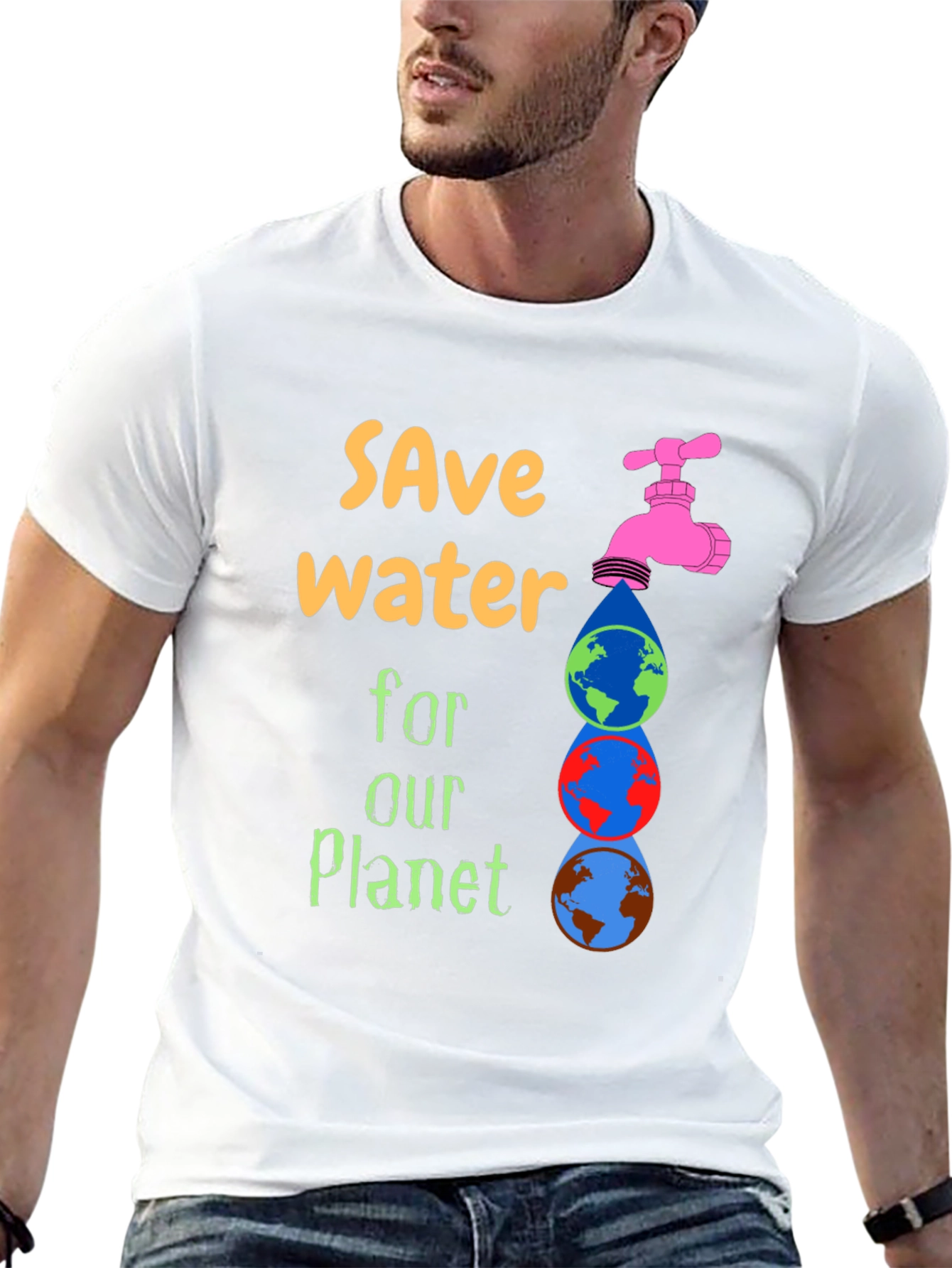 Save Water Graphic Tee - Planet Conservation T-Shirt
