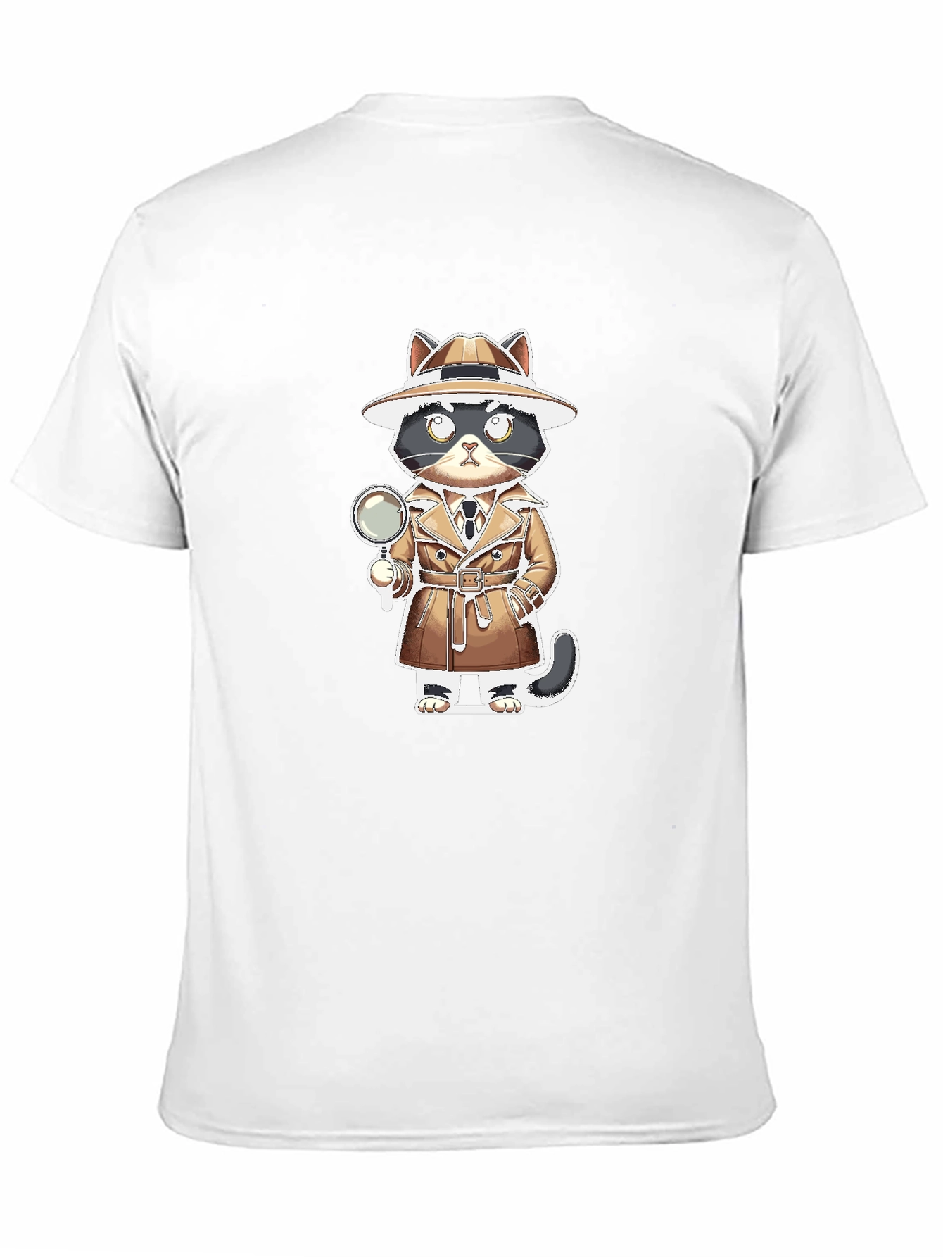 Detective Cat Graphic Tee - Sleuth Style