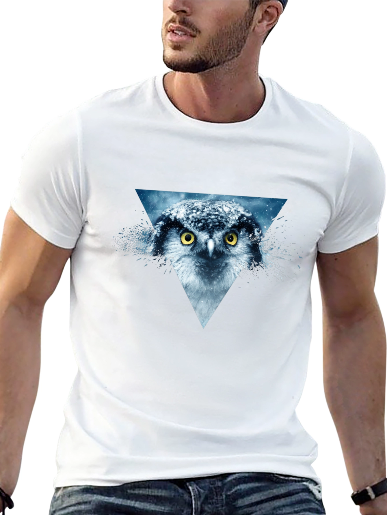 Owl Graphic T-Shirt - Black