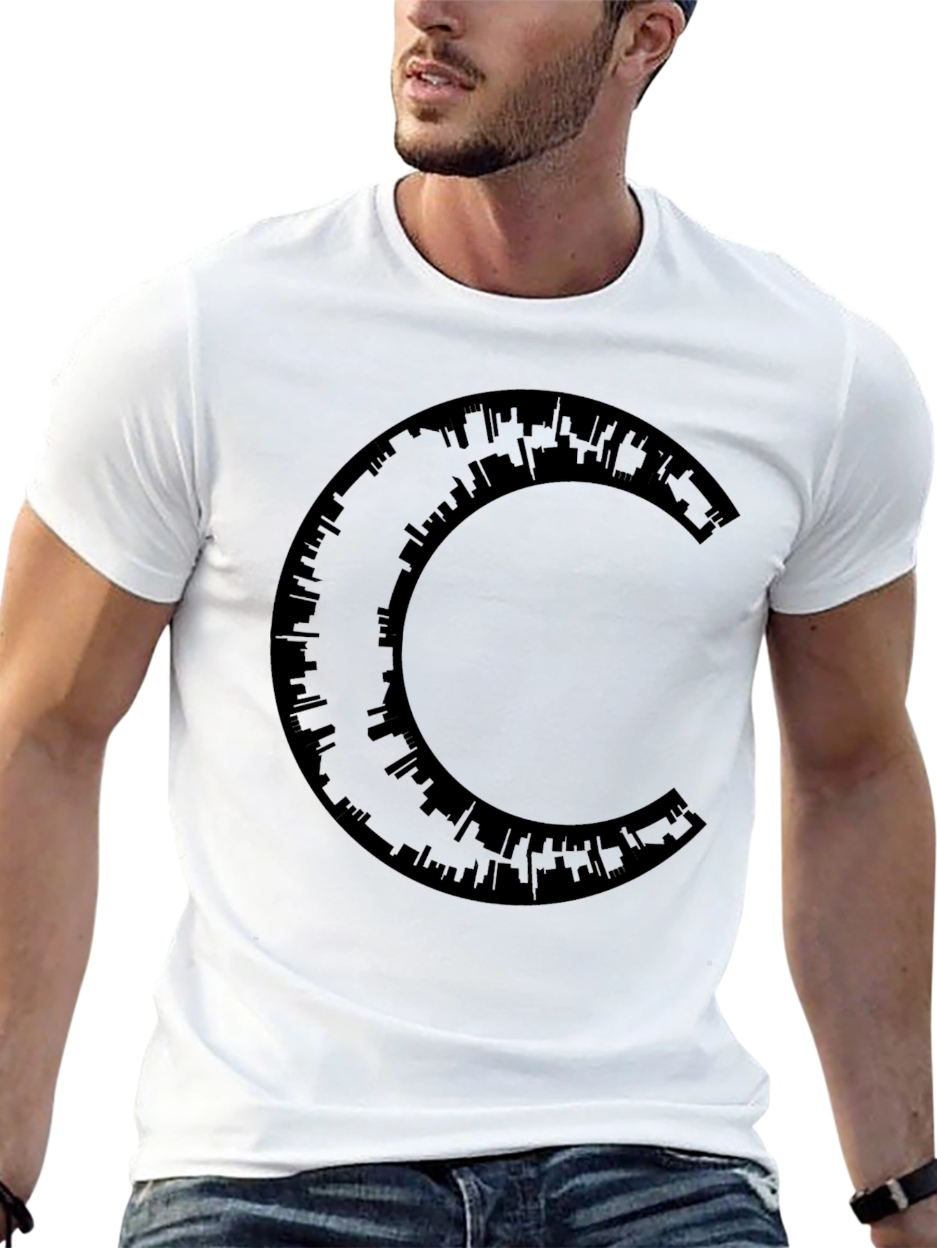 Skyline C Graphic Black T-Shirt