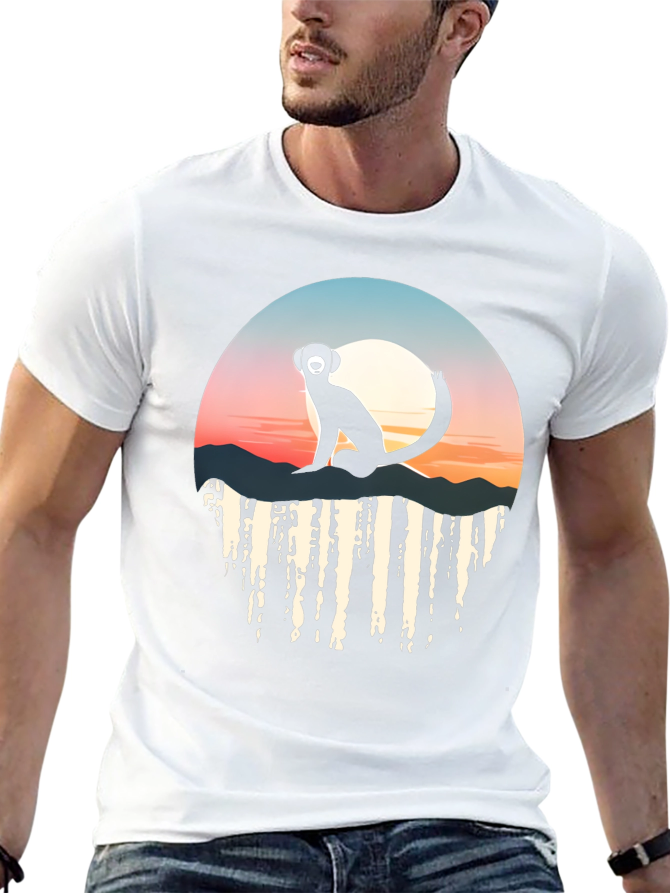 Sunset Monkey Graphic Tee - Stylish & Unique Design