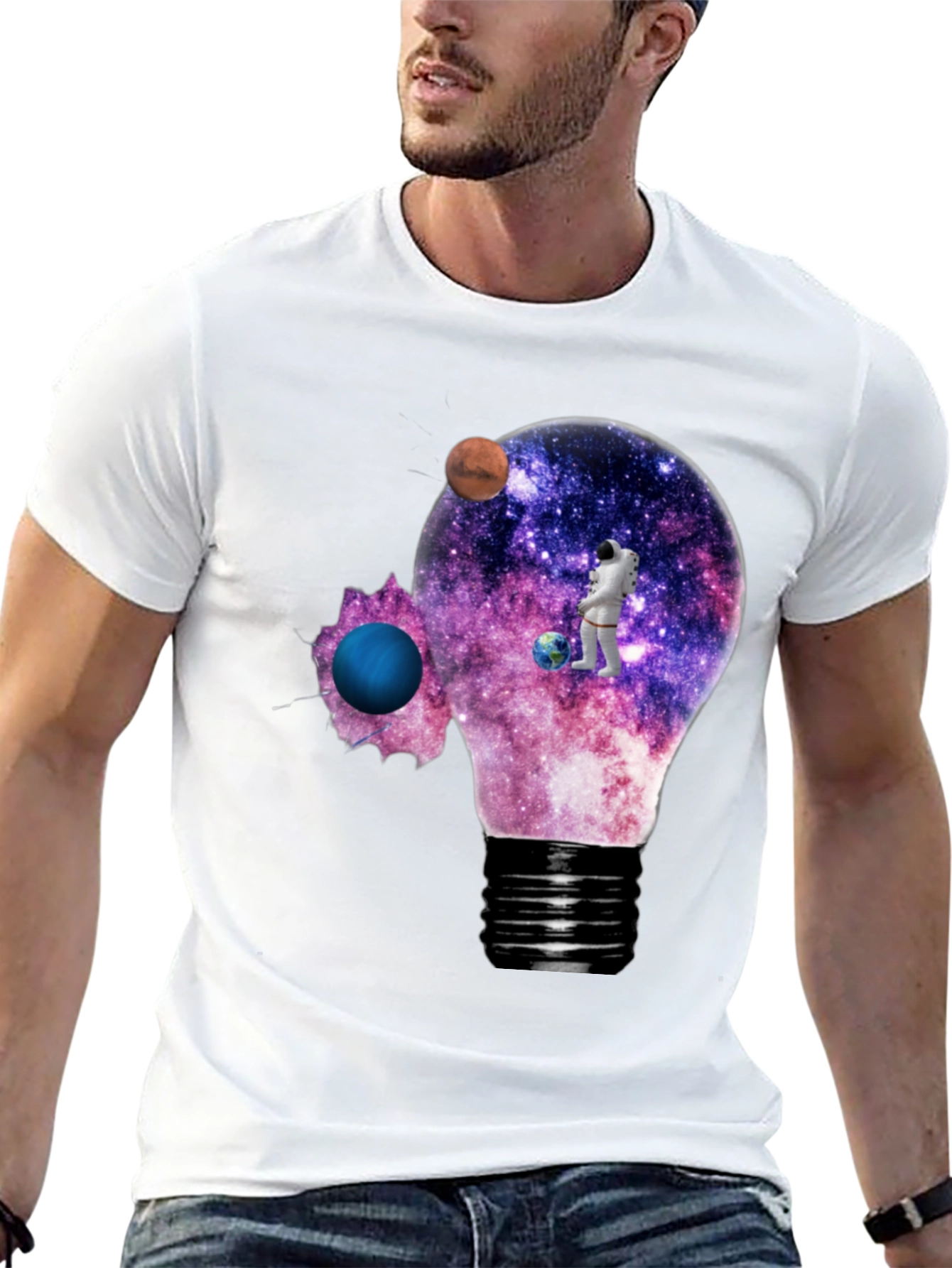 Cosmic Astronaut Light Bulb T-Shirt