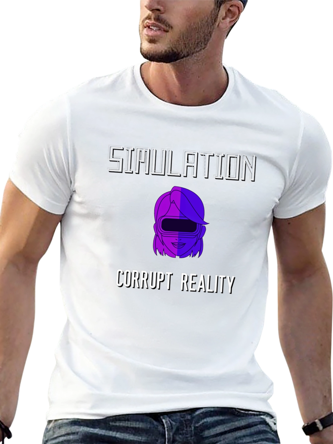 Simulation Corrupt Reality Graphic T-Shirt