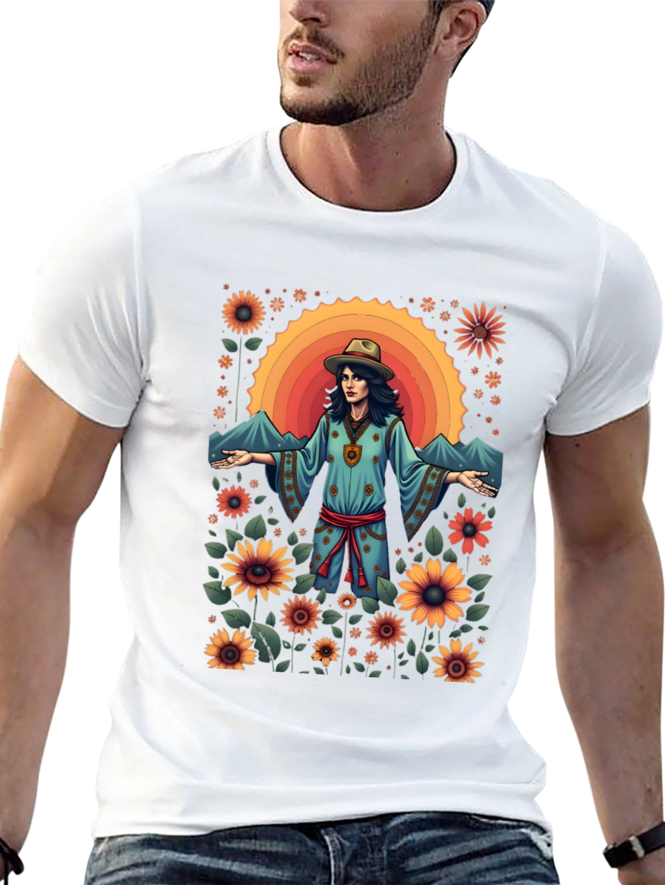 Retro Sunflower Graphic Tee