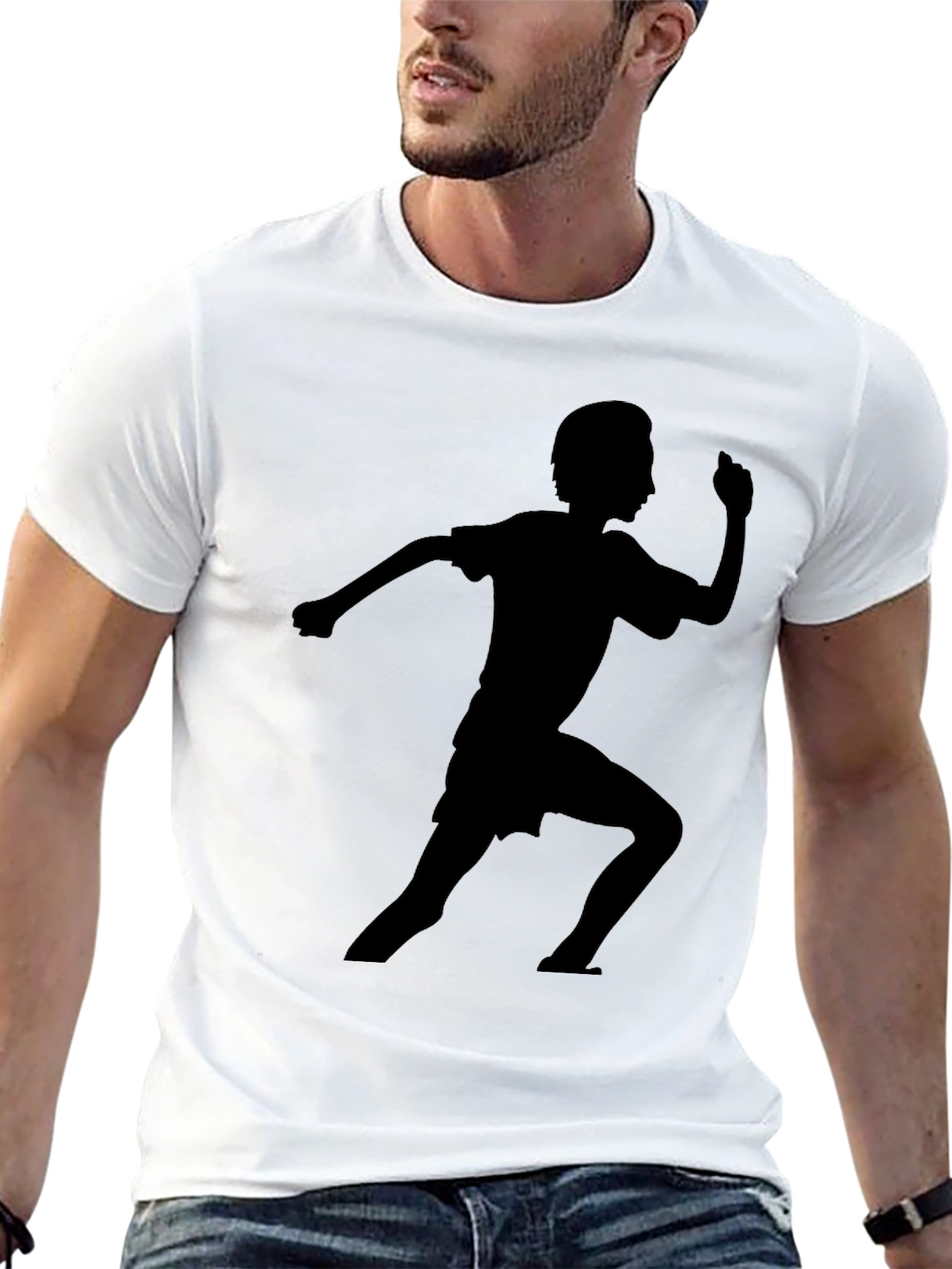 Black Running Man Graphic Tee