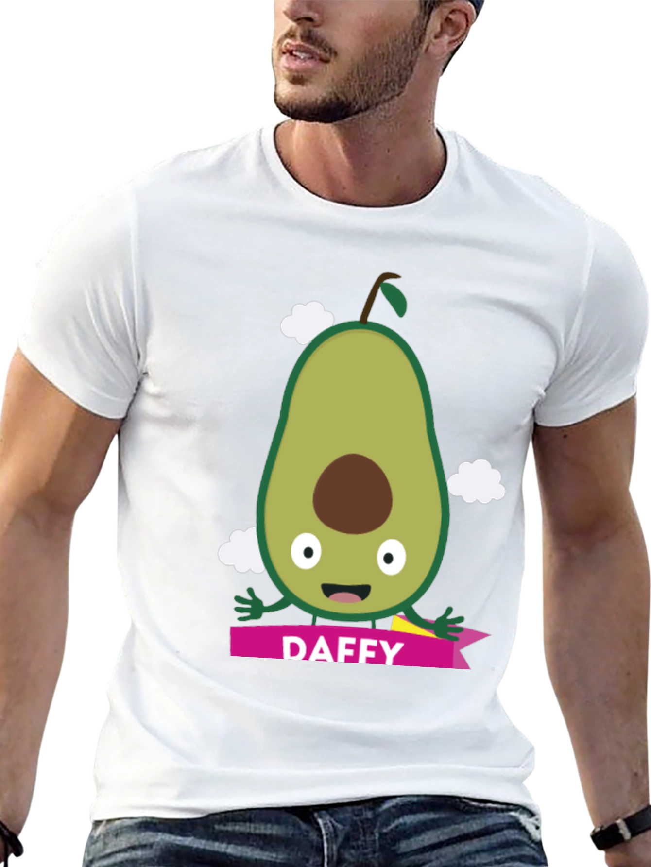 Daffy Avocado Cartoon Graphic T-Shirt