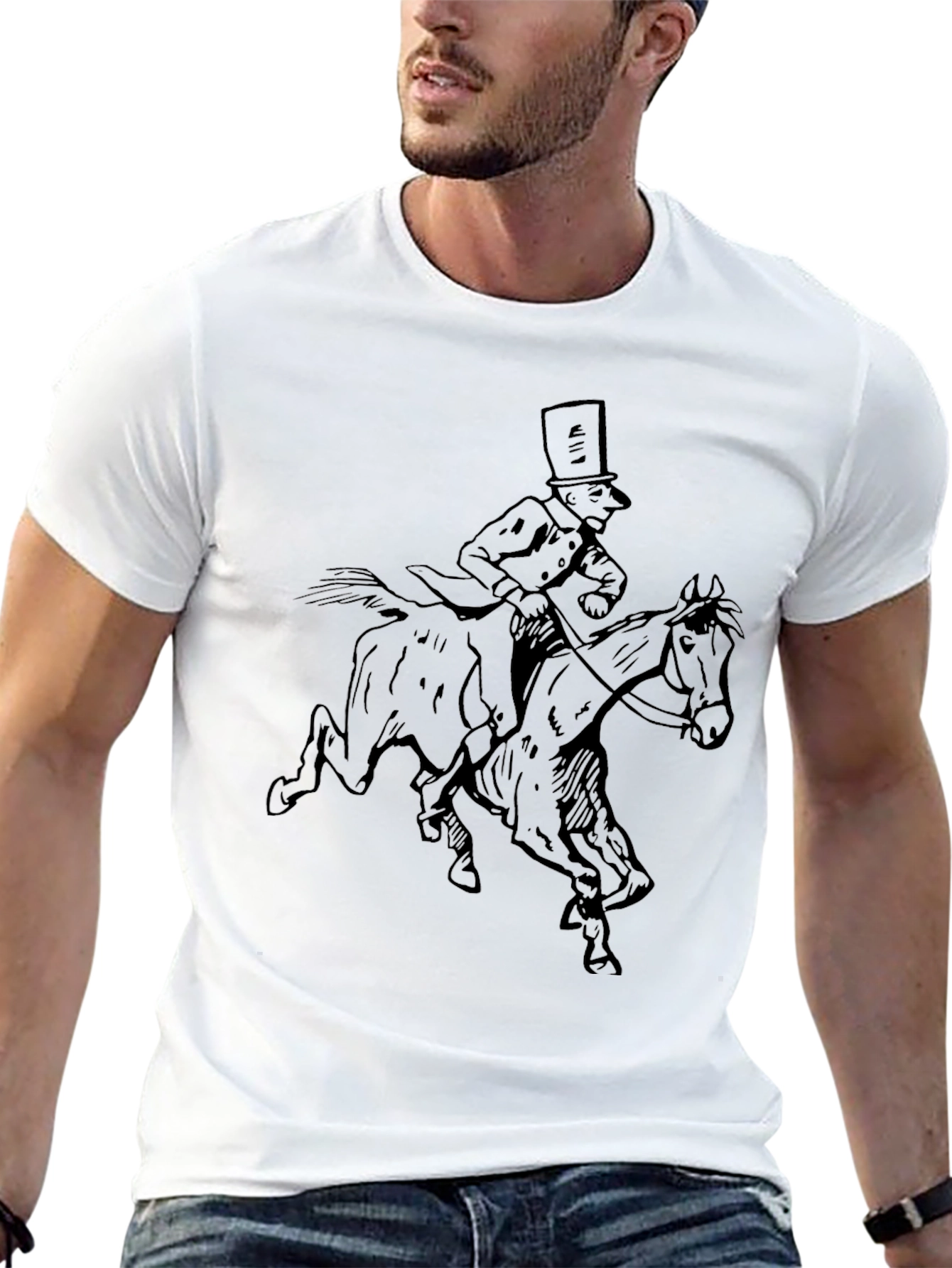Horse Rider Graphic Black T-Shirt