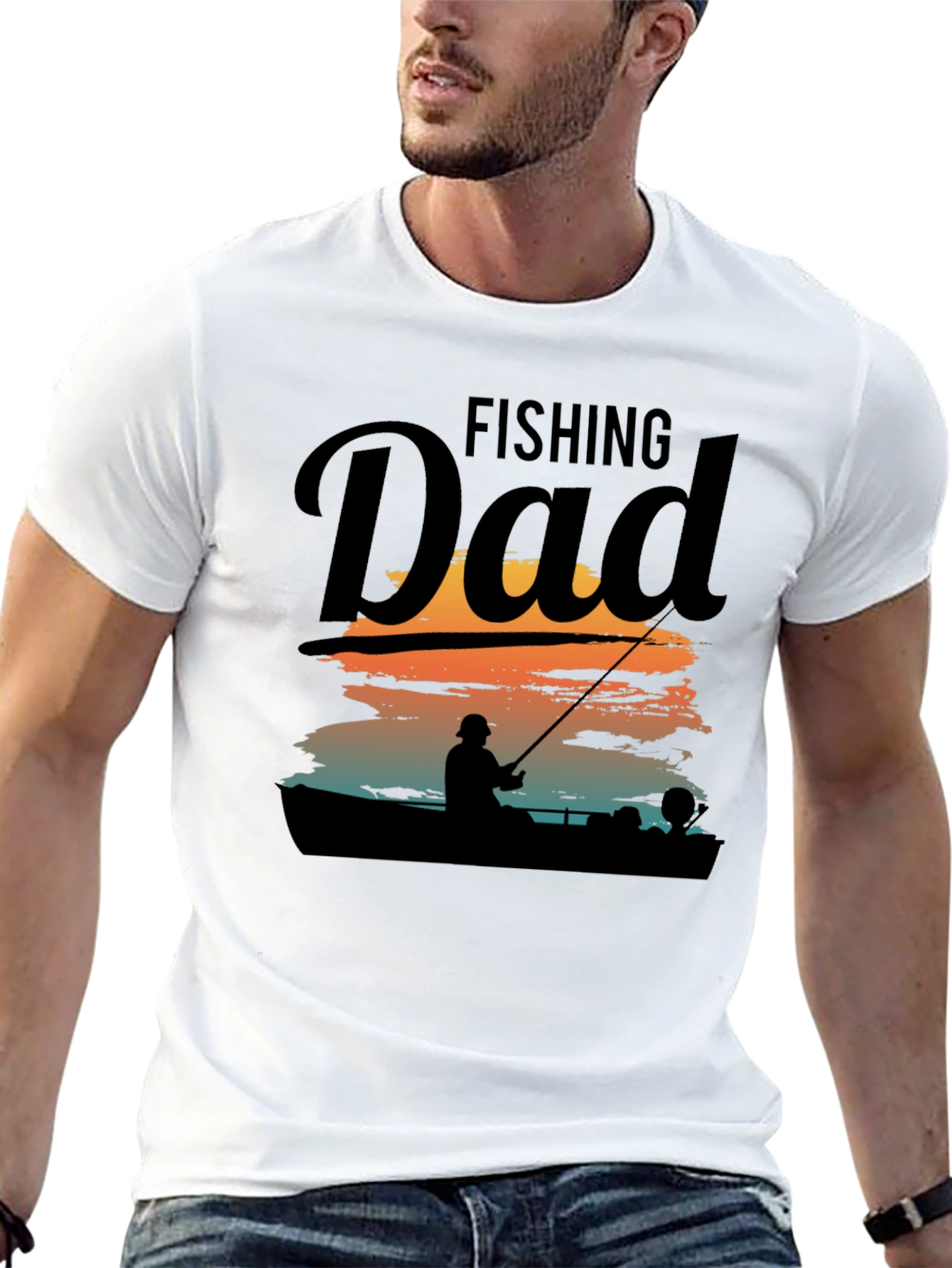 Fishing Dad Graphic Tee - Black