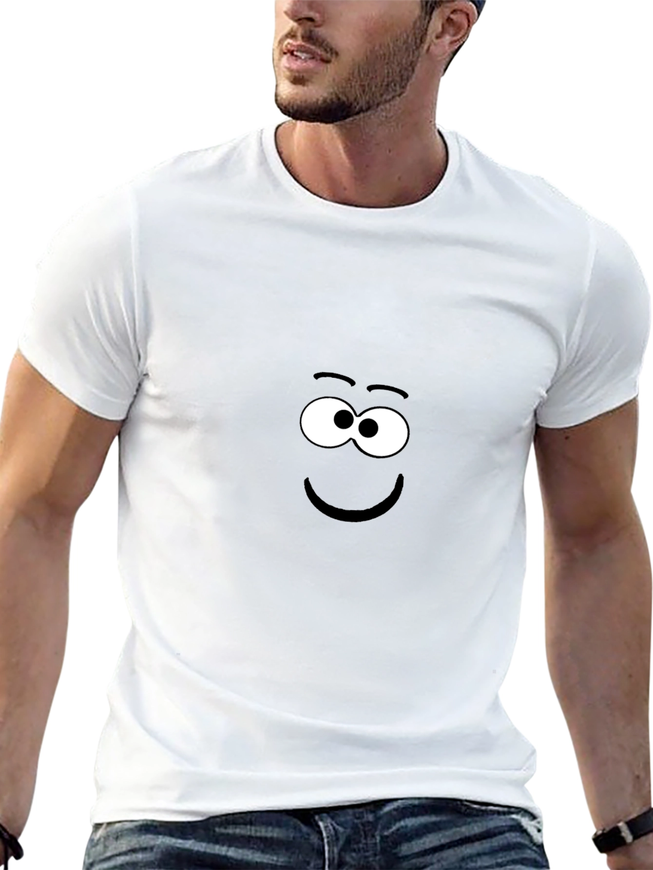 Funny Face Black T-Shirt - Whimsical Graphic Tee