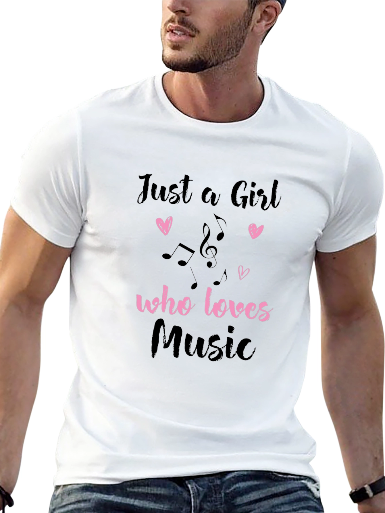 Just a Girl Who Loves Music T-Shirt - Black
