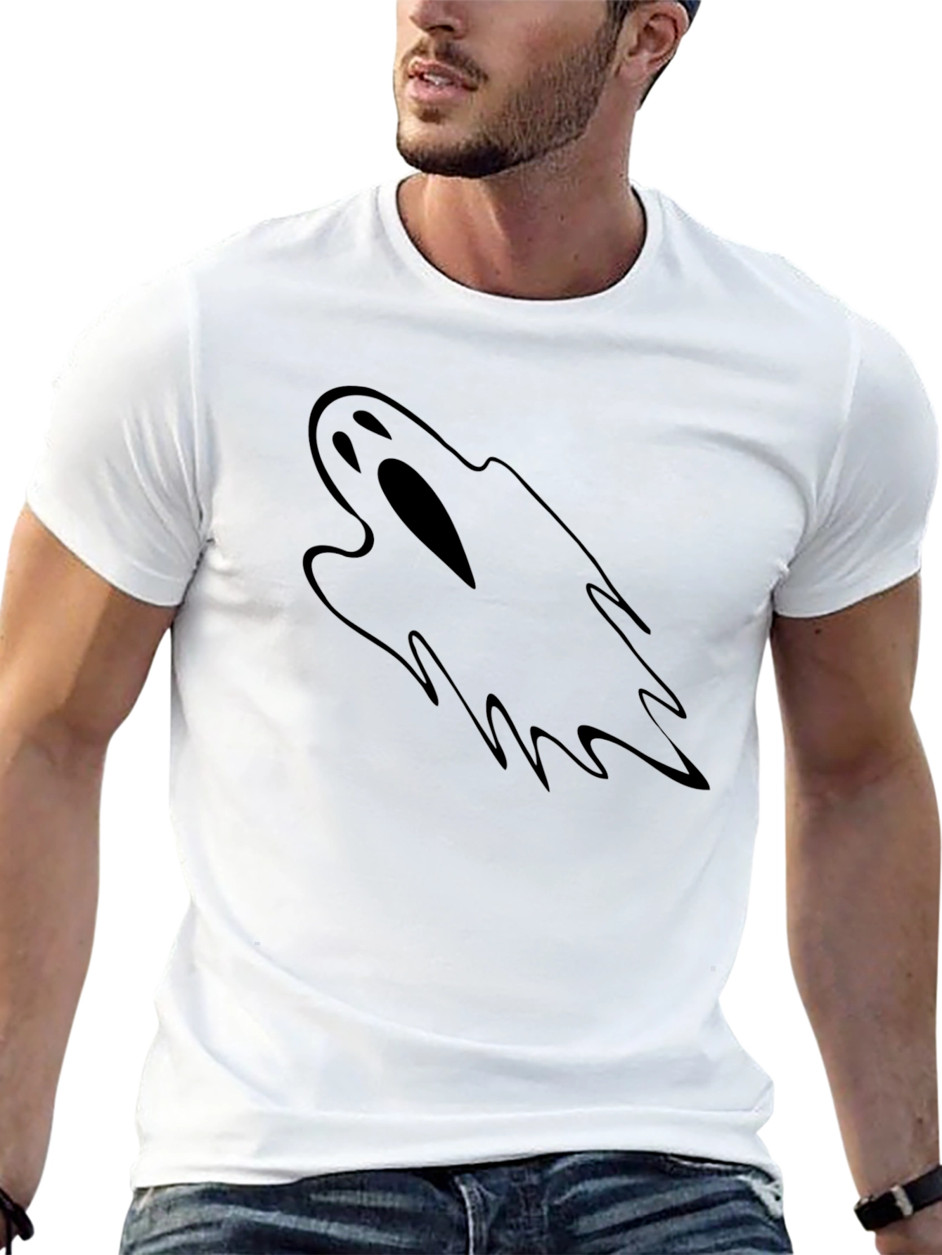 Ghost Graphic Black T-Shirt - Spooky & Stylish