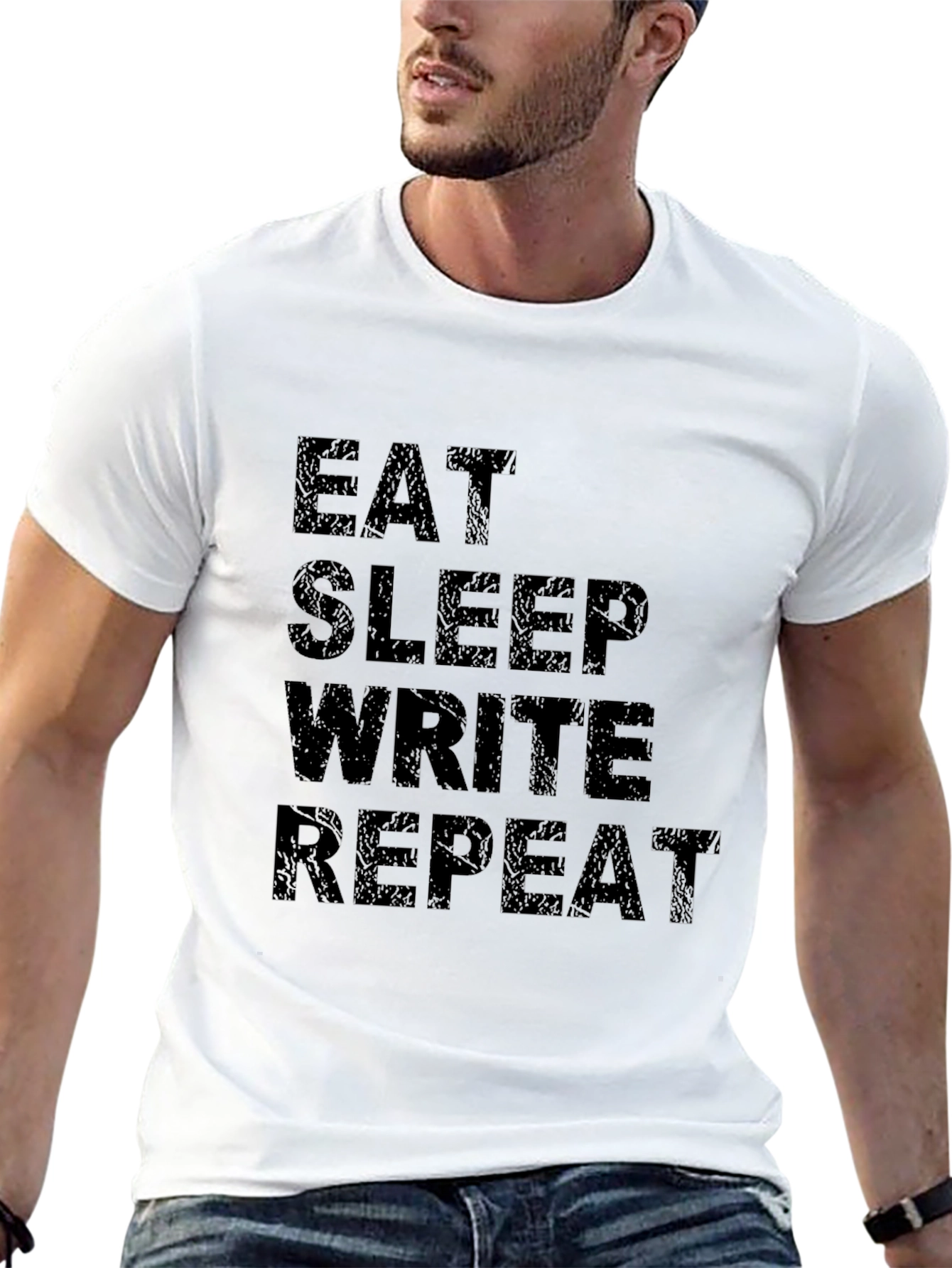 Eat Sleep Write Repeat Black Graphic Tee