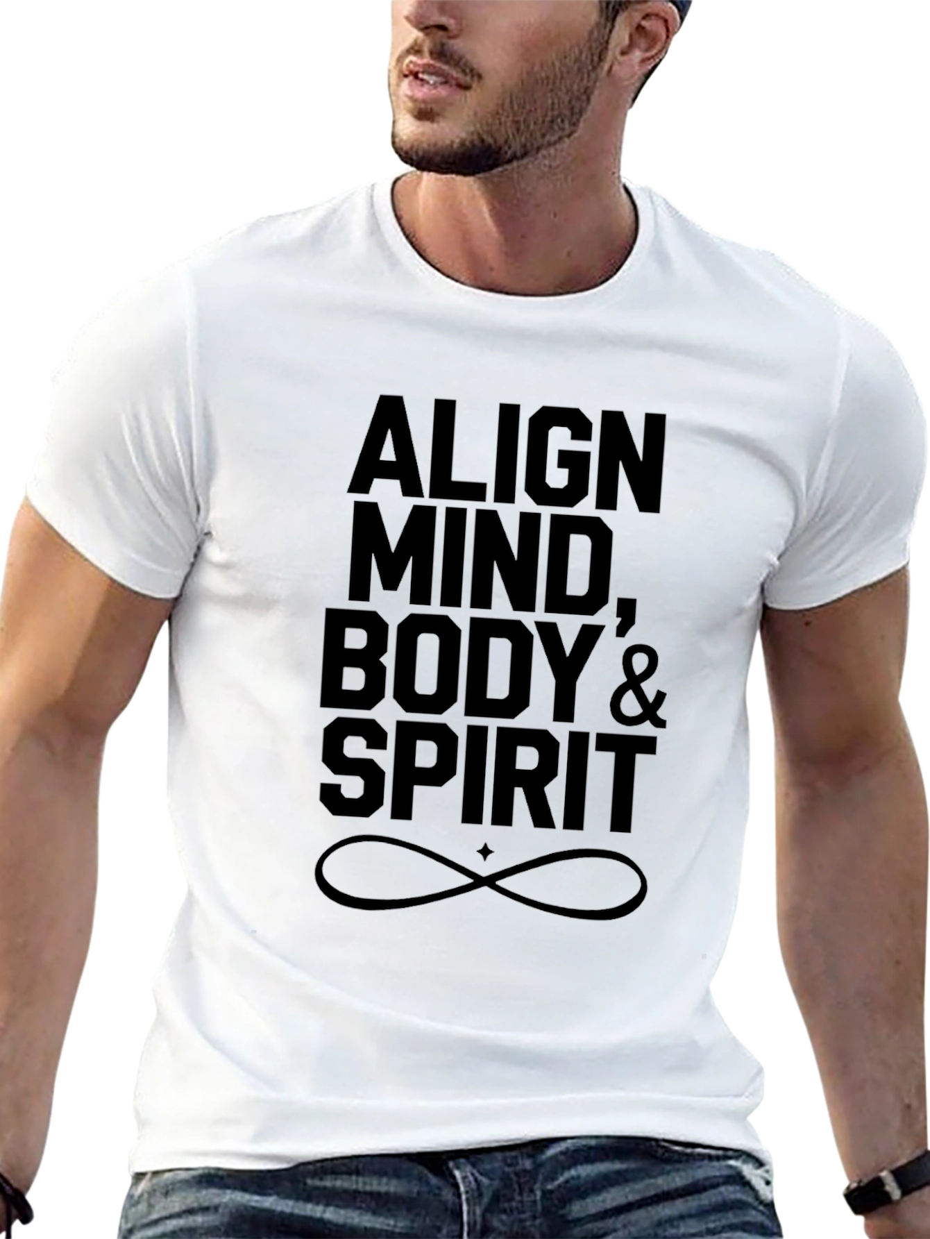 Align Mind Body & Spirit Black Graphic T-Shirt