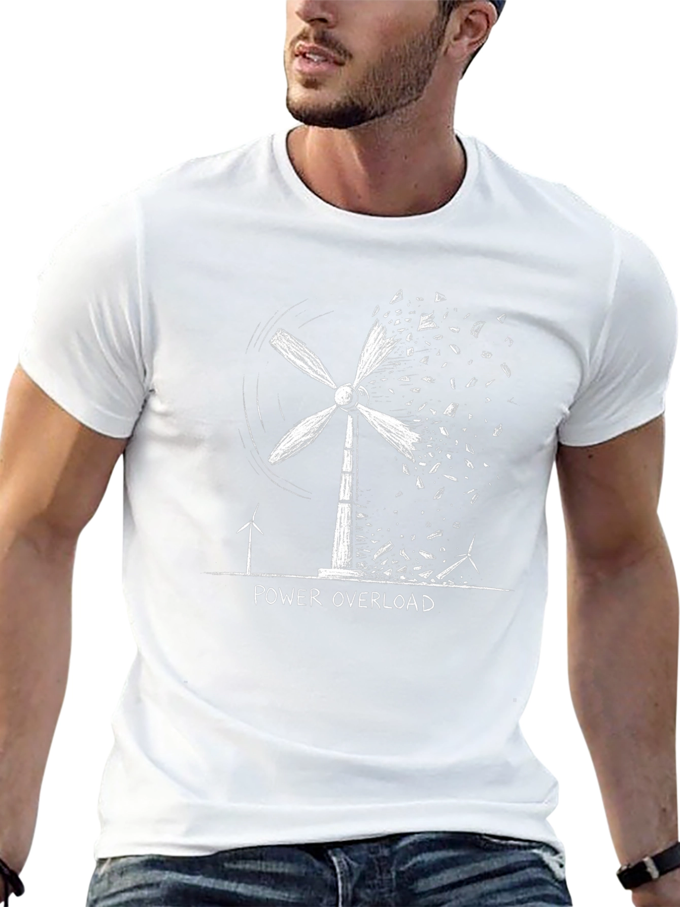 Power Overload Wind Turbine Graphic T-Shirt