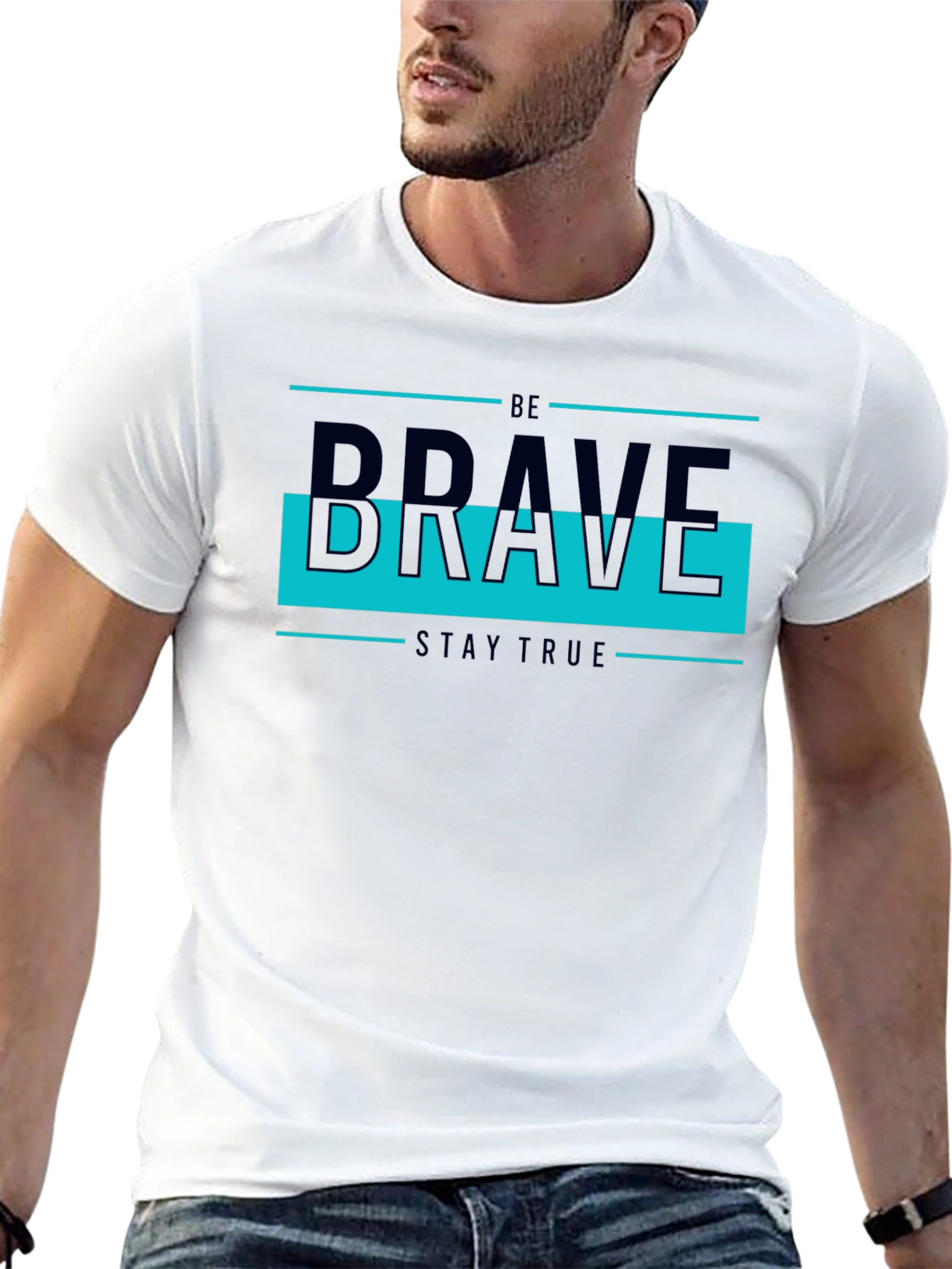 Be Brave Graphic Tee - Mens Casual Black T-Shirt