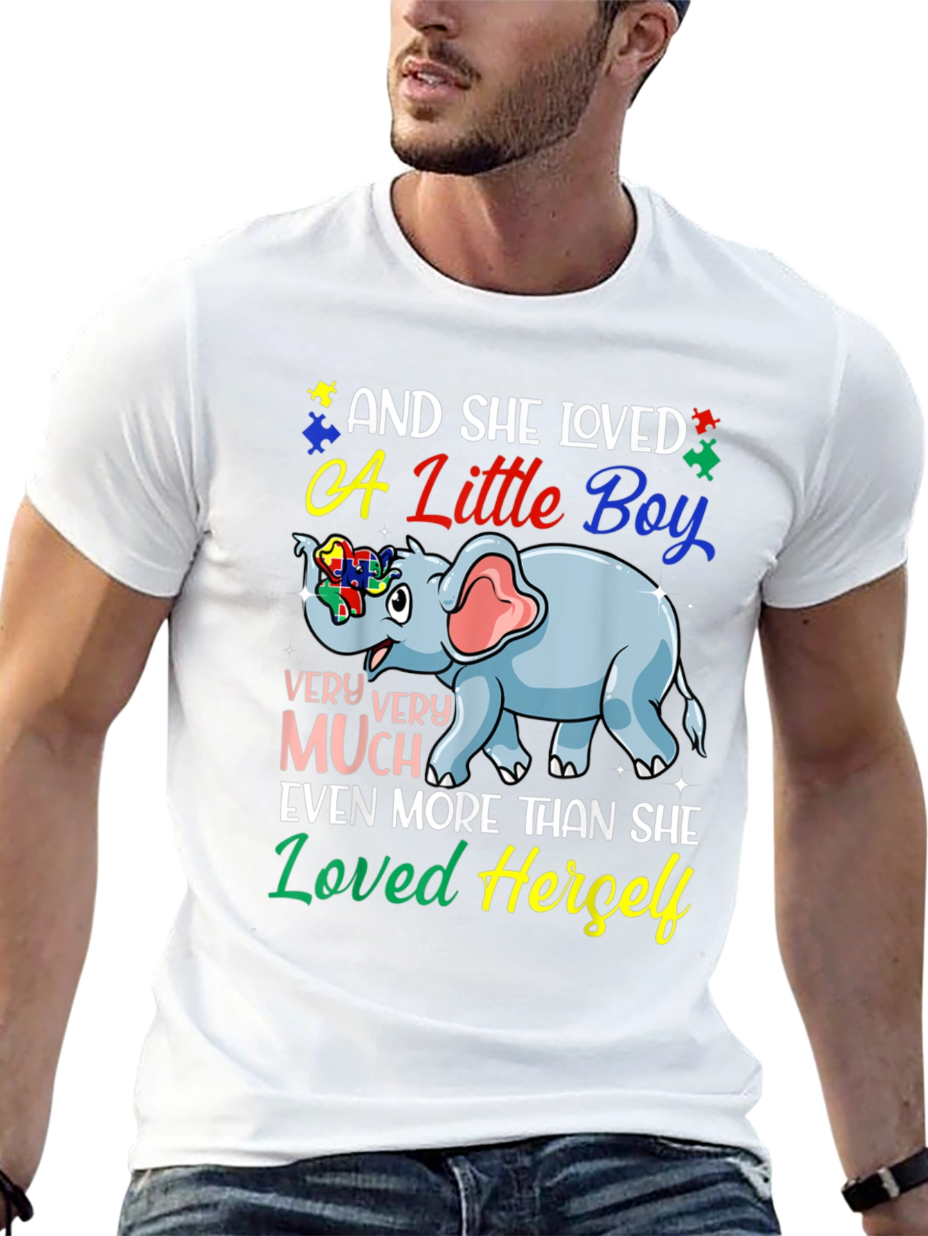 Autism Awareness Elephant Lover T-Shirt - Little Boy Design