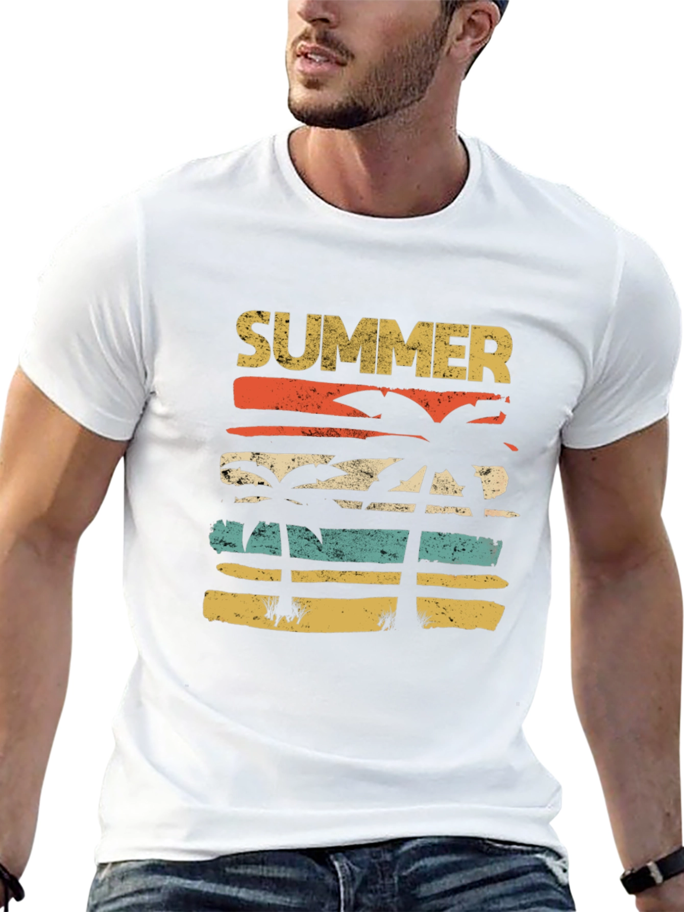 Retro Summer Palm Tee - Vacation Ready!