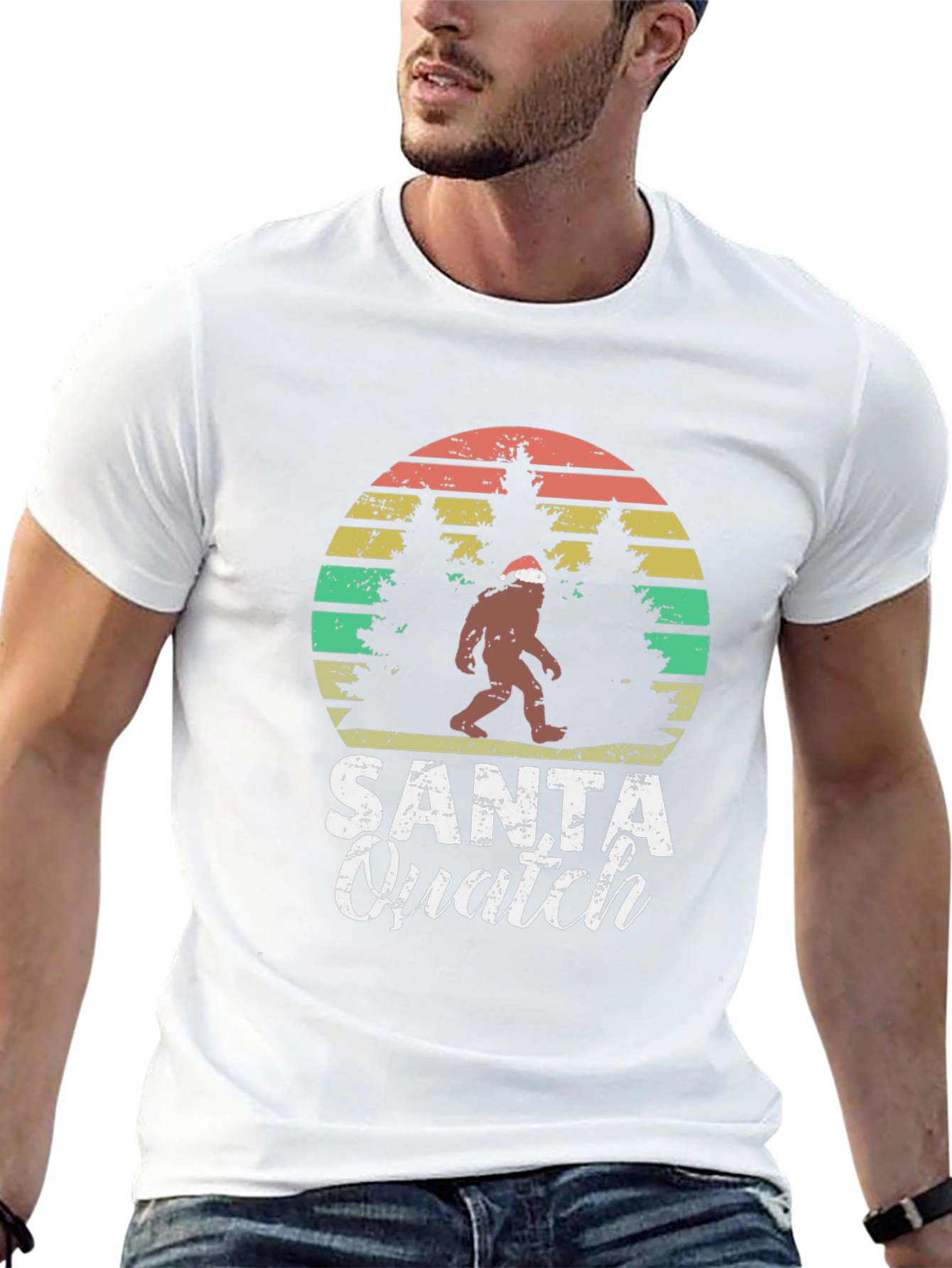 Santa Quatch T-Shirt Bigfoot Christmas Tee