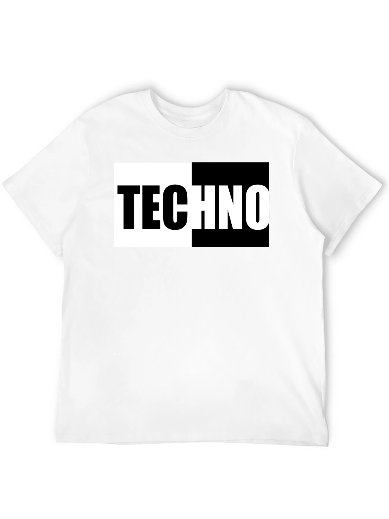 Techno Music T-Shirt - Black & White Design