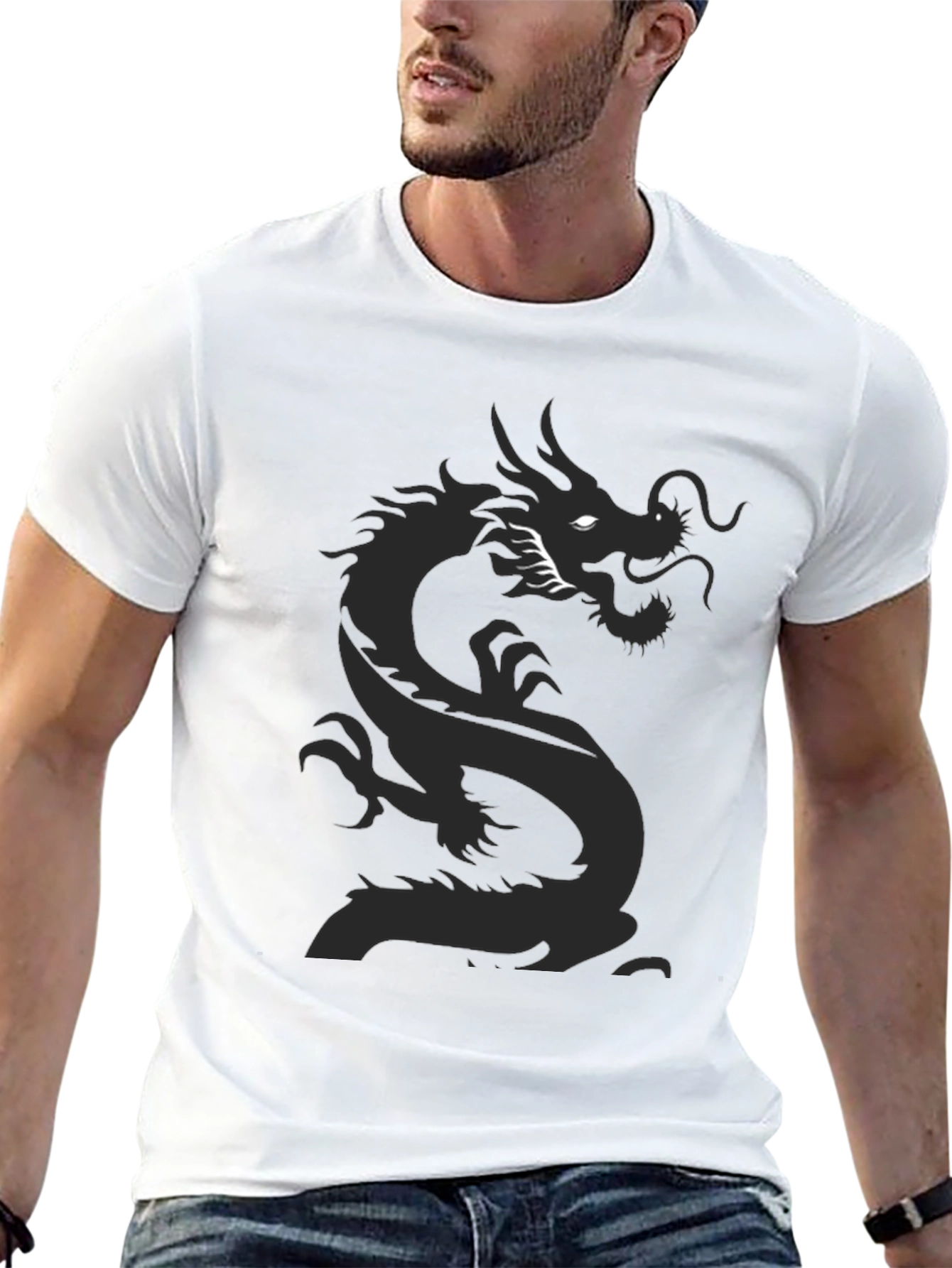 Dragon Graphic Black Tee - Stylish Mens T-Shirt