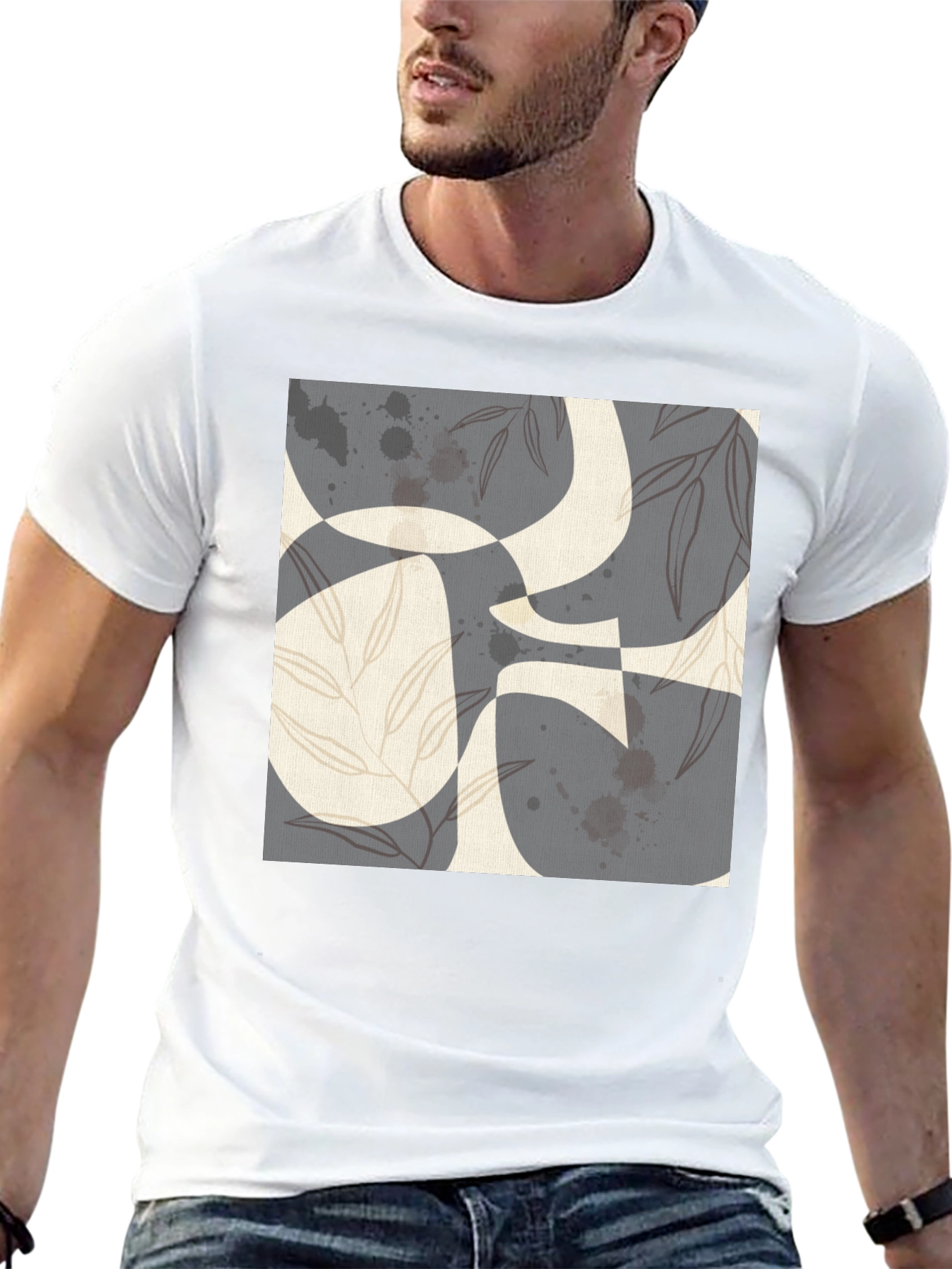 Abstract Print Black T-Shirt