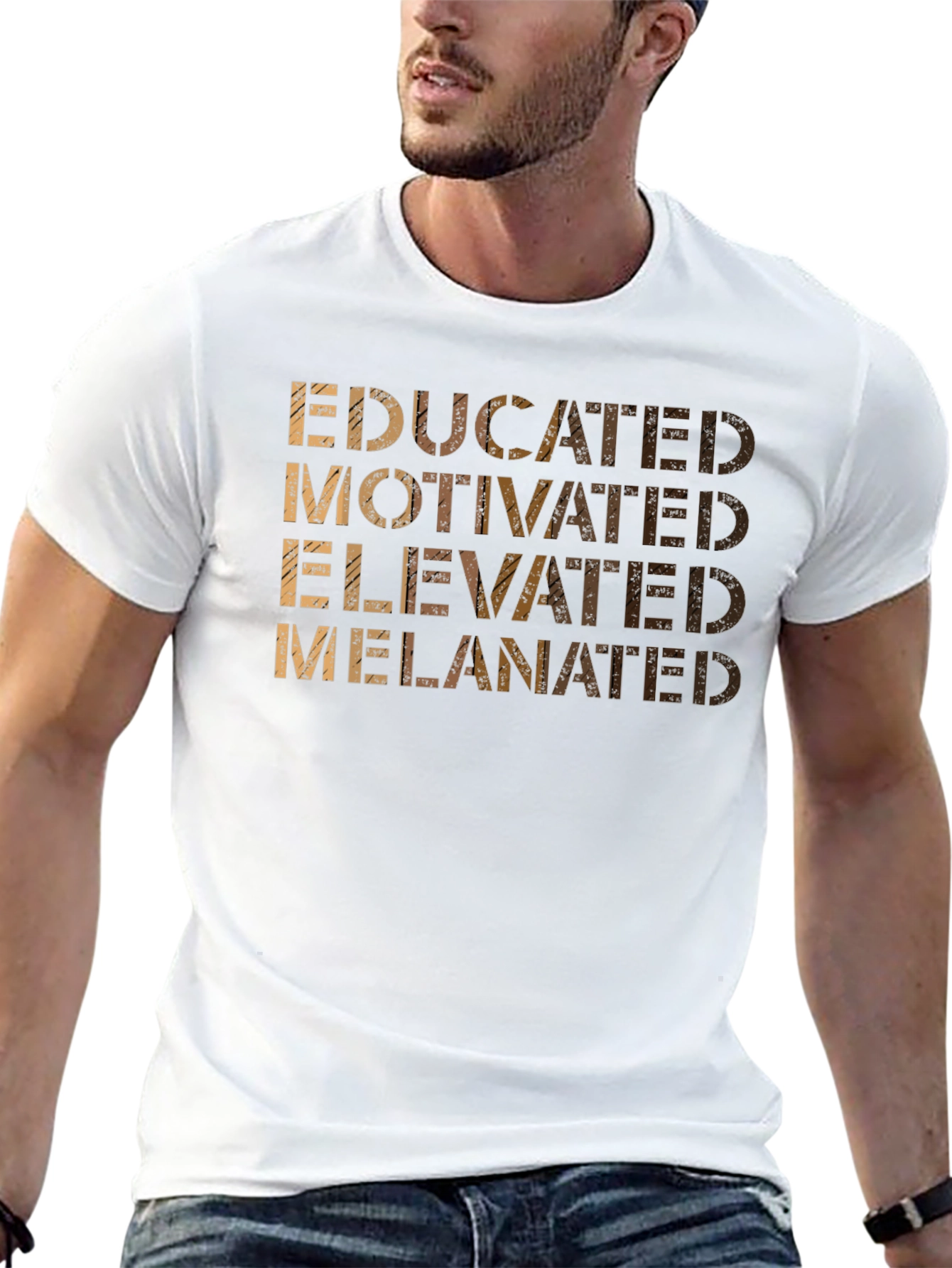 Educated Motivated Elevated Melanated Black T-Shirt
