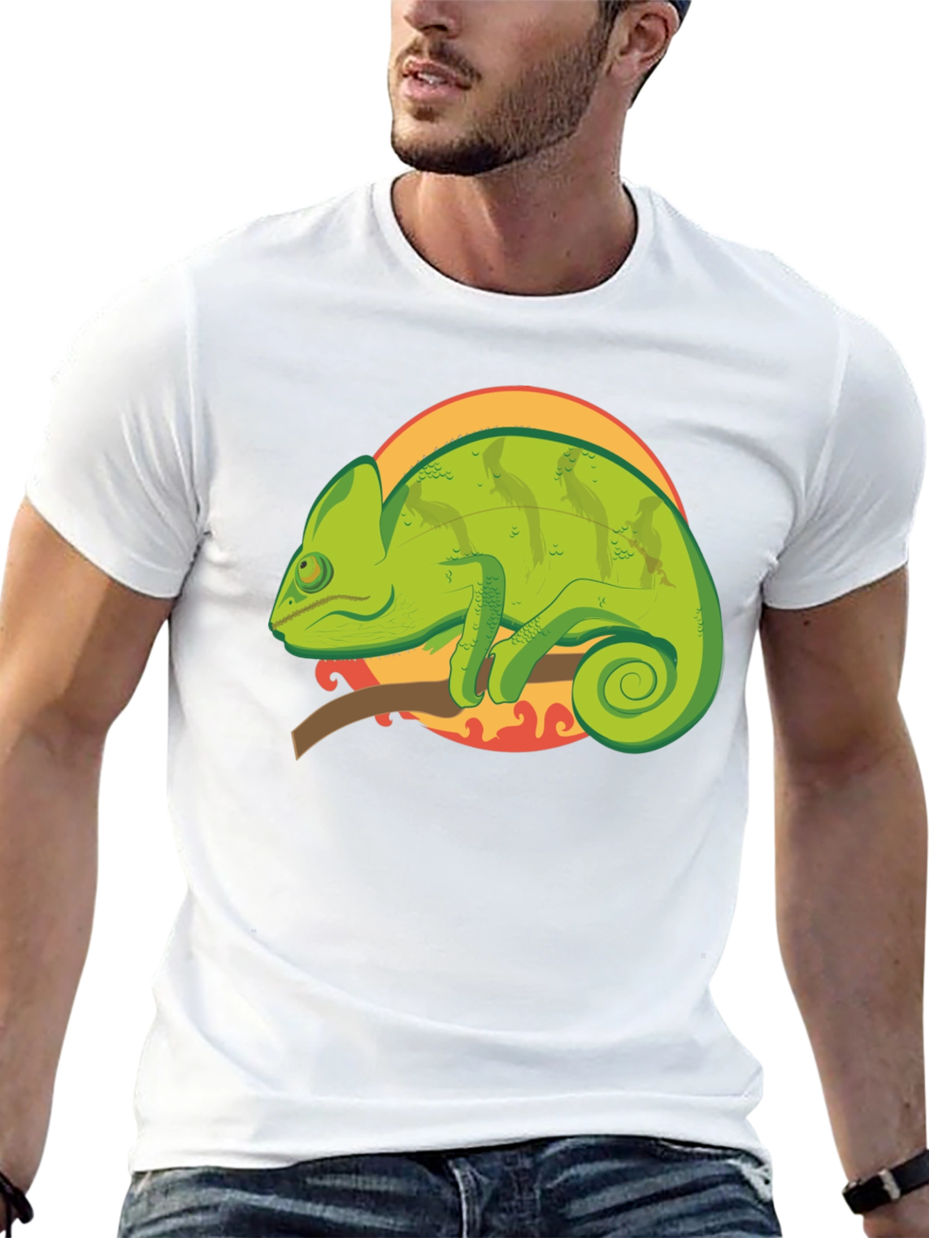 Chameleon Graphic Tee - Cool Reptile Design