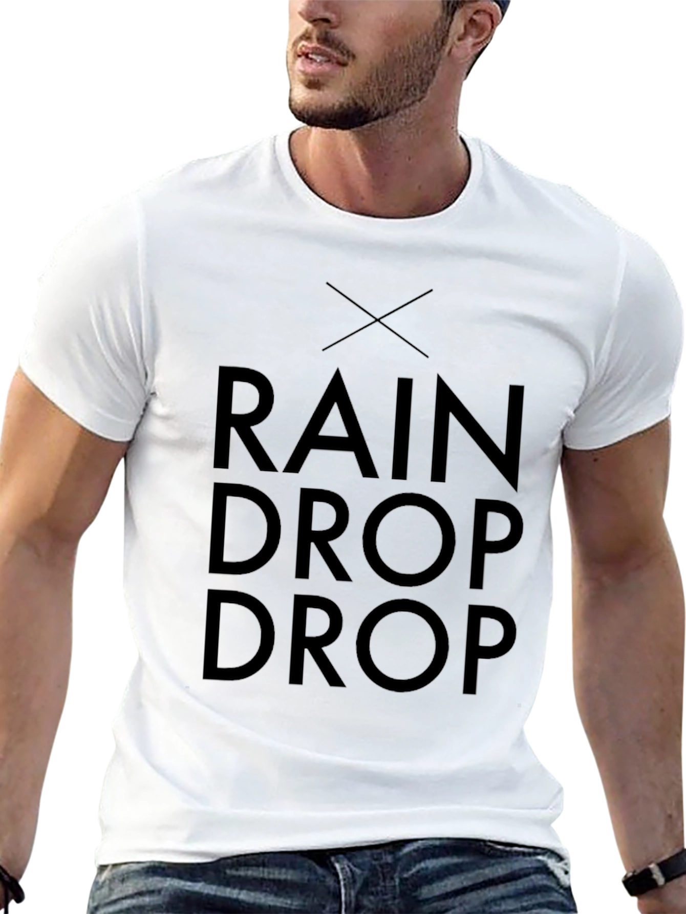 Rain Drop Black T-Shirt - Modern Graphic Tee