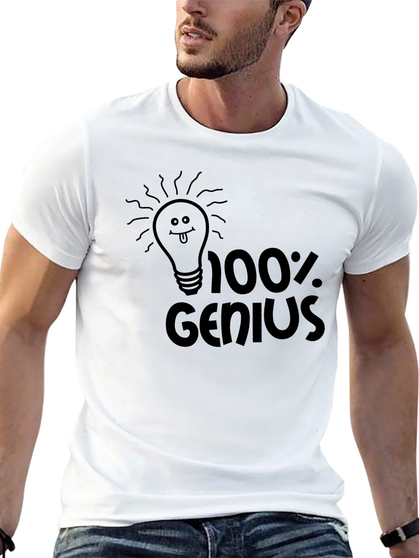 100% Genius Black Graphic Tee