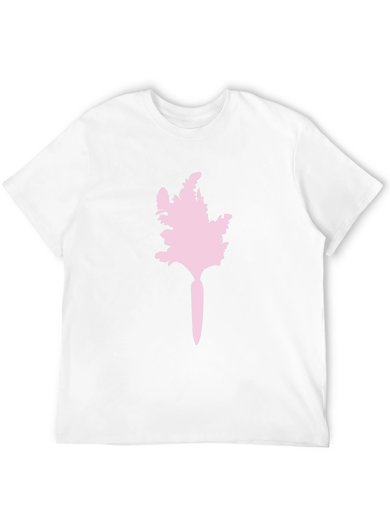 Mens Black T-Shirt with Pink Abstract Carrot Design