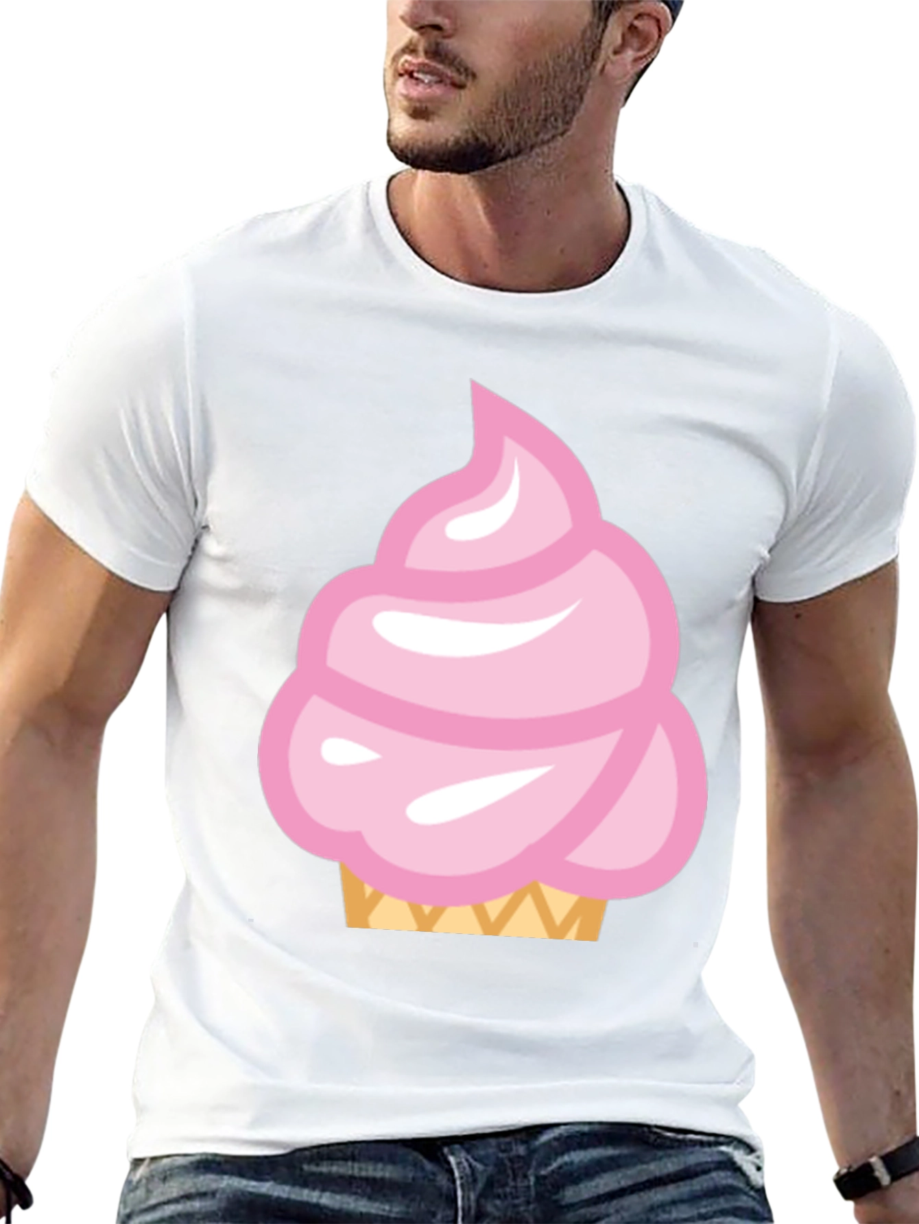 Pink Ice Cream Cone Graphic T-Shirt
