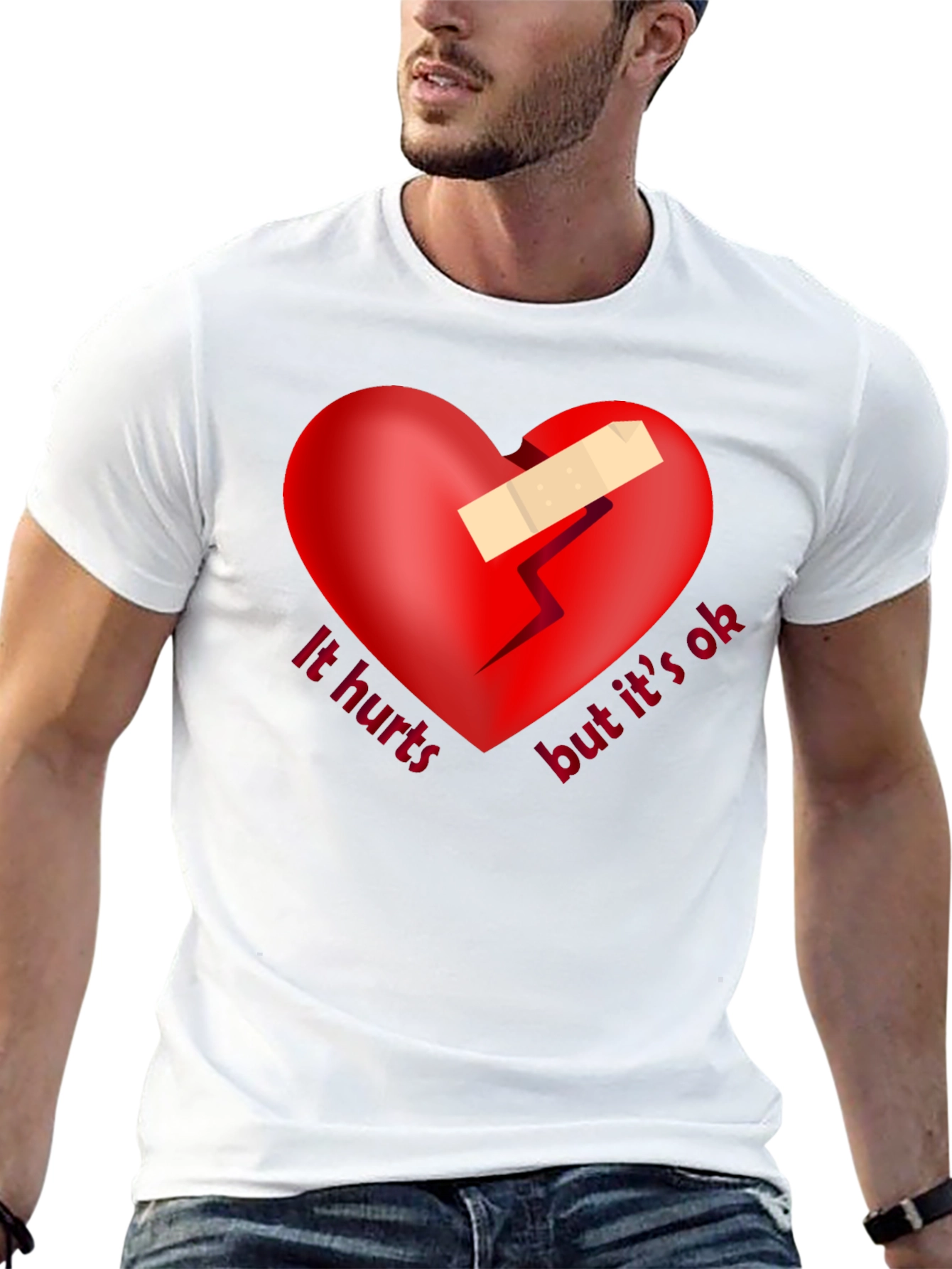 It Hurts But Its Ok Graphic Tee - Black