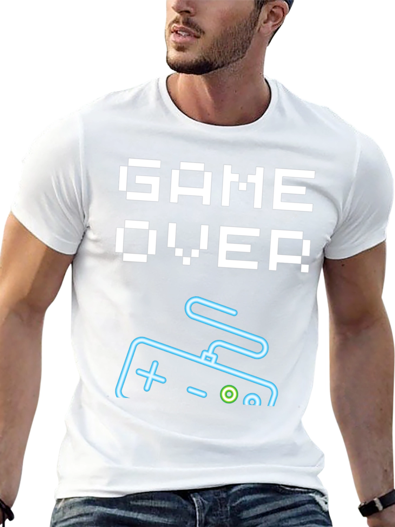 Game Over Controller Graphic Tee - Retro Gamer Style