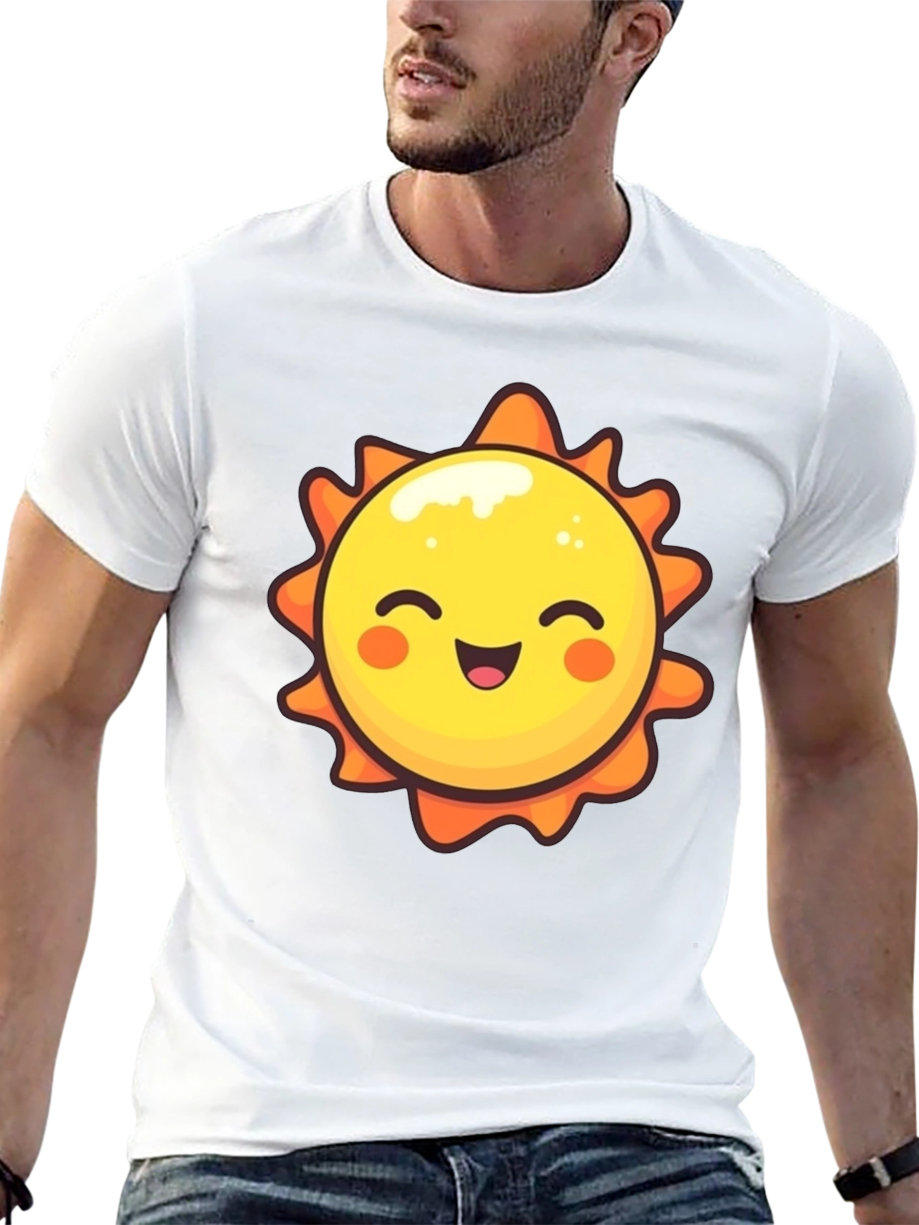 Happy Sun Graphic Tee - Black Unisex T-Shirt