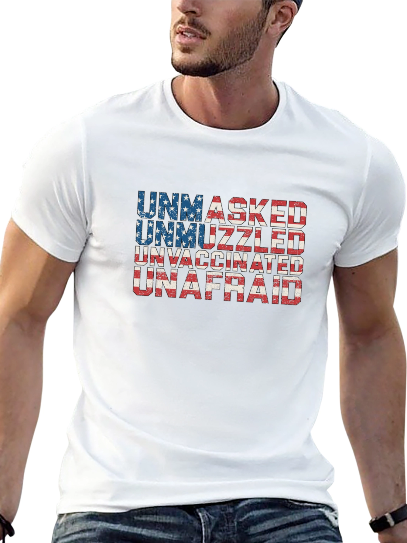 Unmasked Unmuzzled Unvaccinated Unafraid T-Shirt