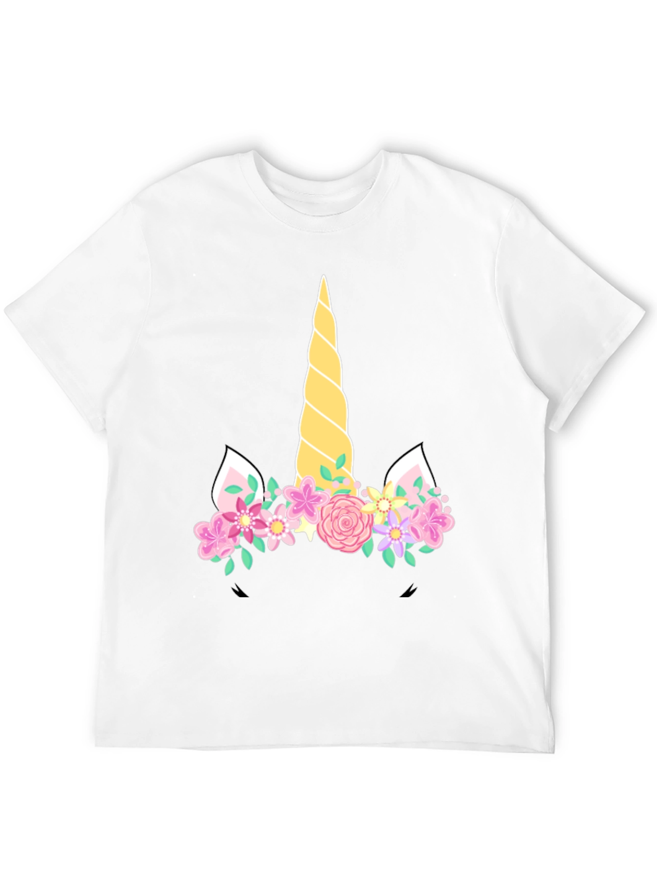 Unicorn Floral T-Shirt - Black