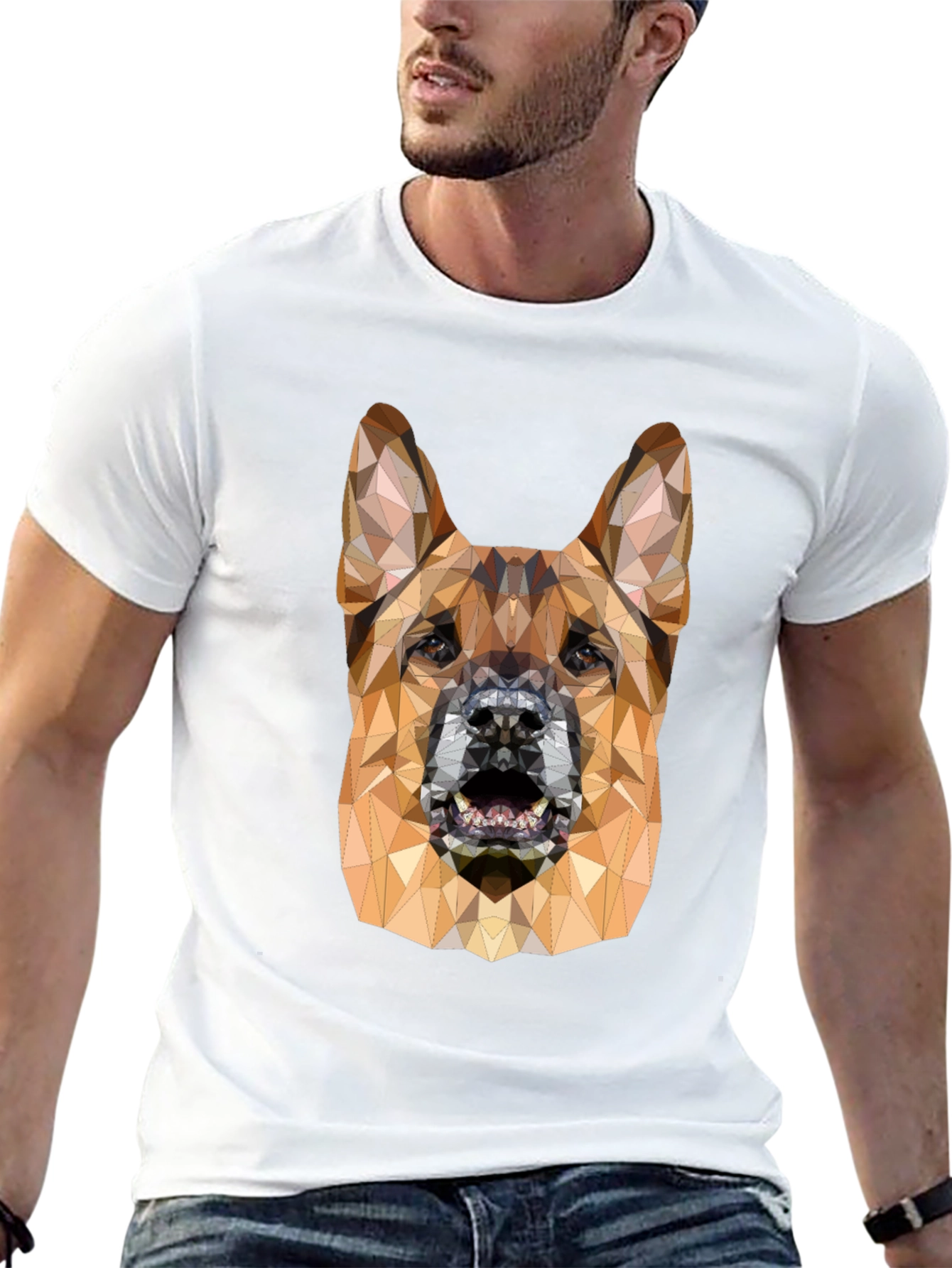 Geometric German Shepherd Graphic Tee