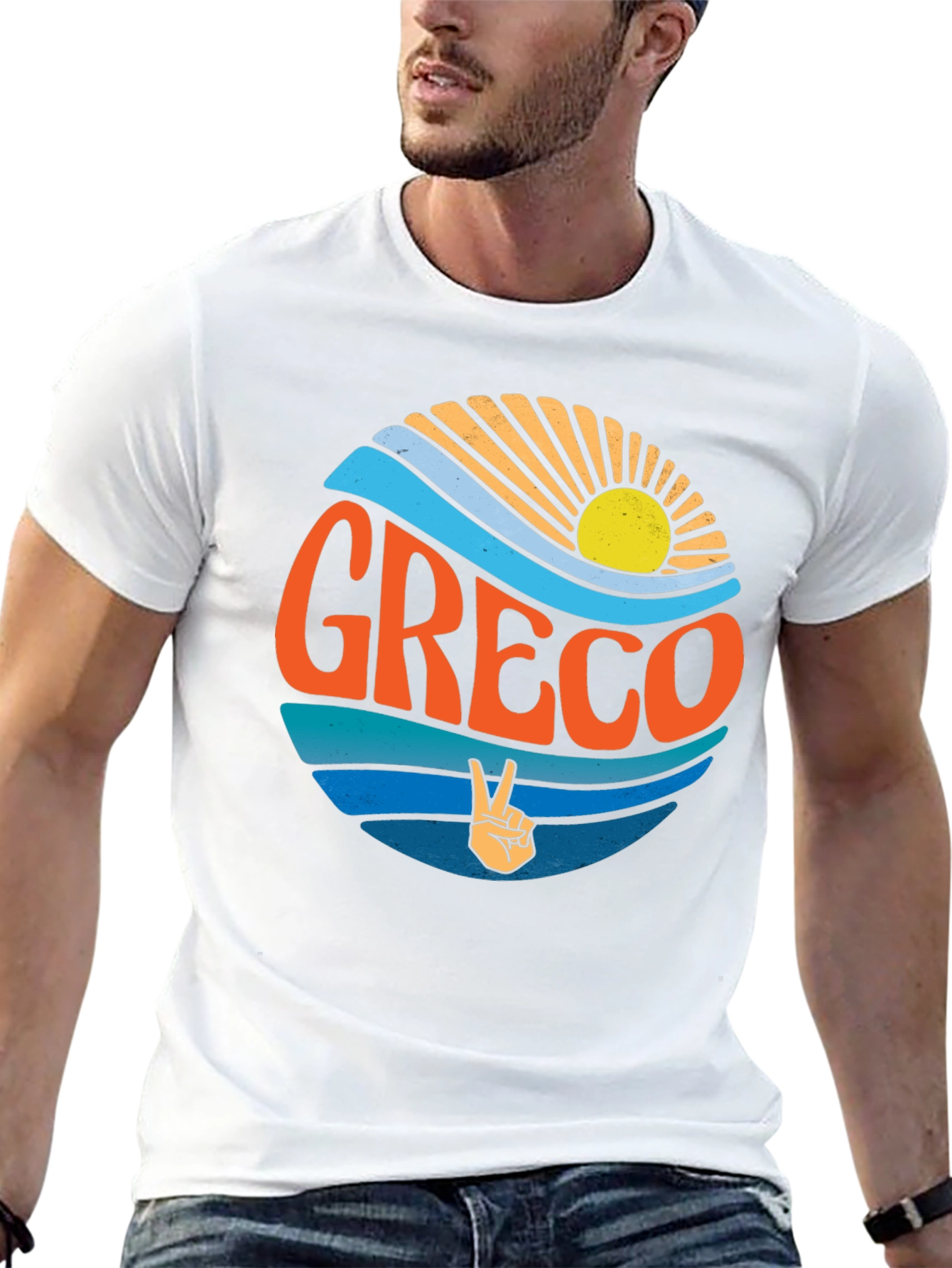 Greco Peace Sign T-Shirt - Retro Style